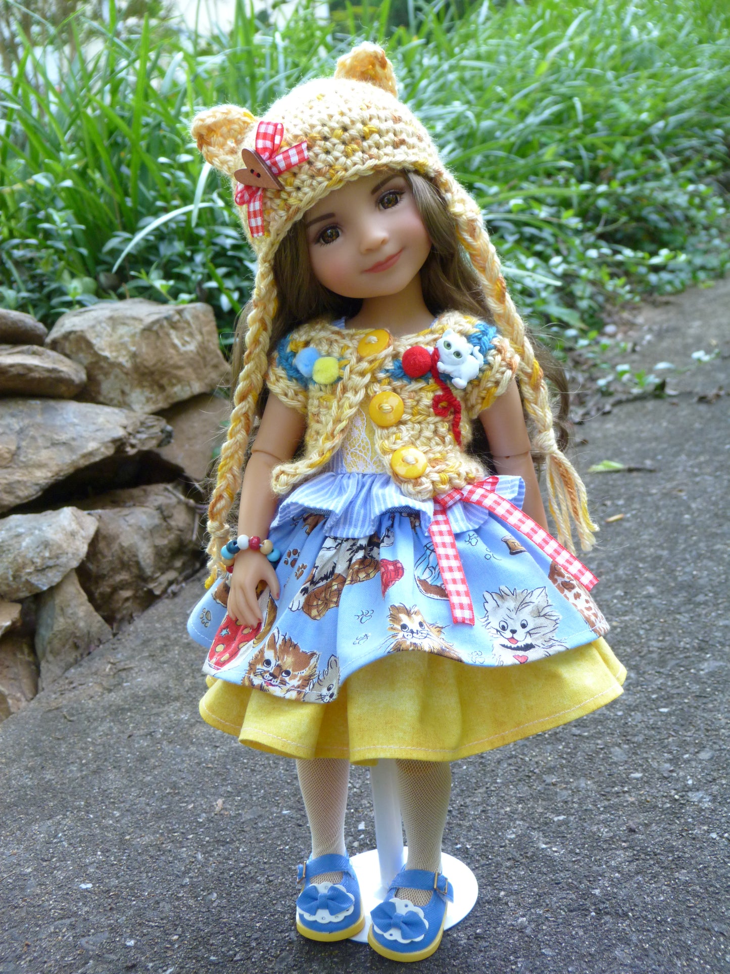 Playful Kitten Outfit Handmade to fit 14.5 Inch Ruby Red Fashion Friends Doll