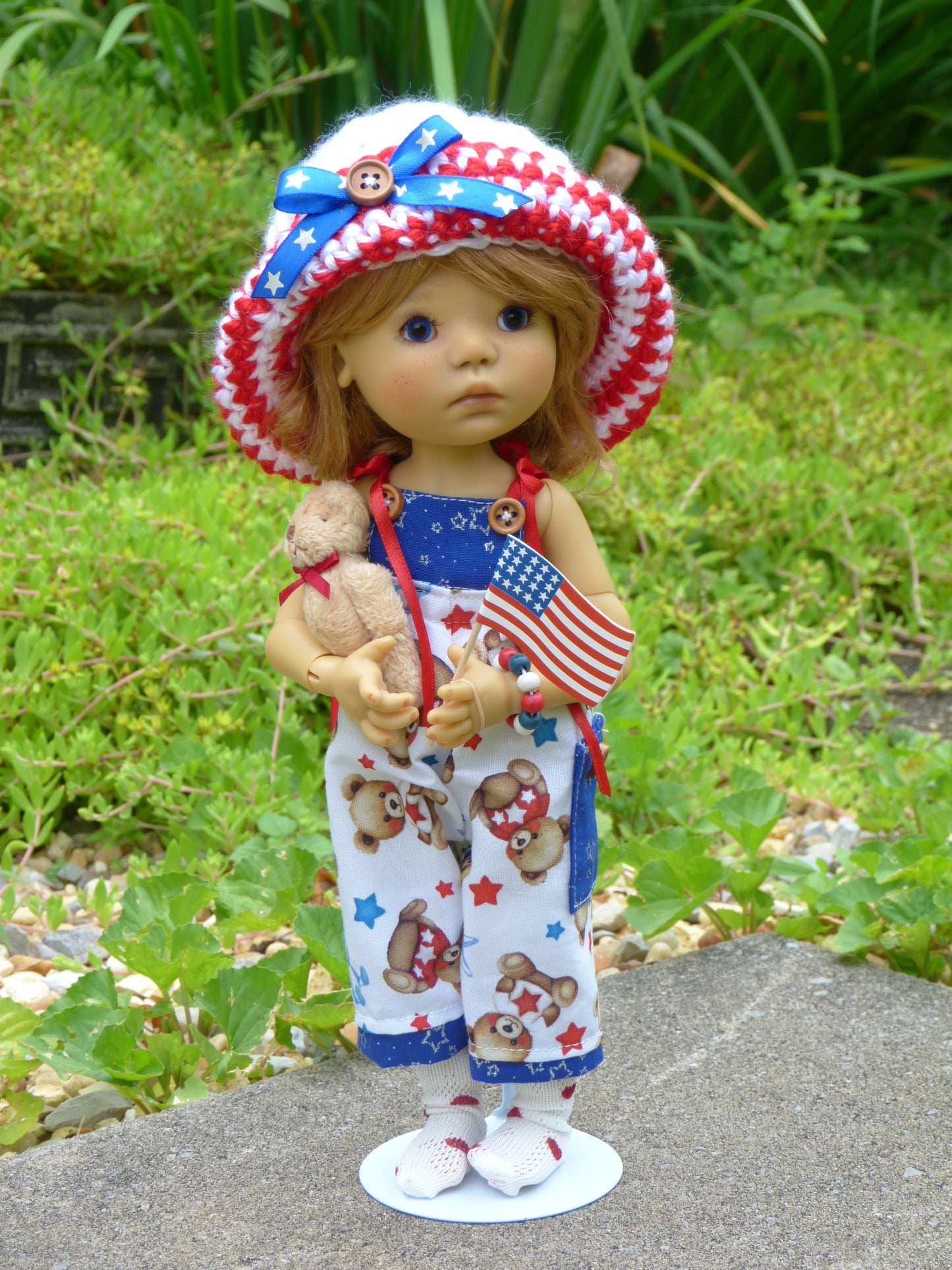 Patriotic Outfit Handmade to fit 11 Inch Dumpling Meadowdoll