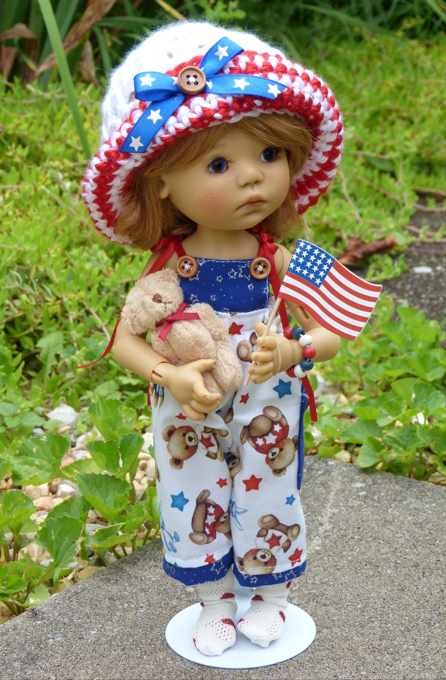 Patriotic Outfit Handmade to fit 11 Inch Dumpling Meadowdoll