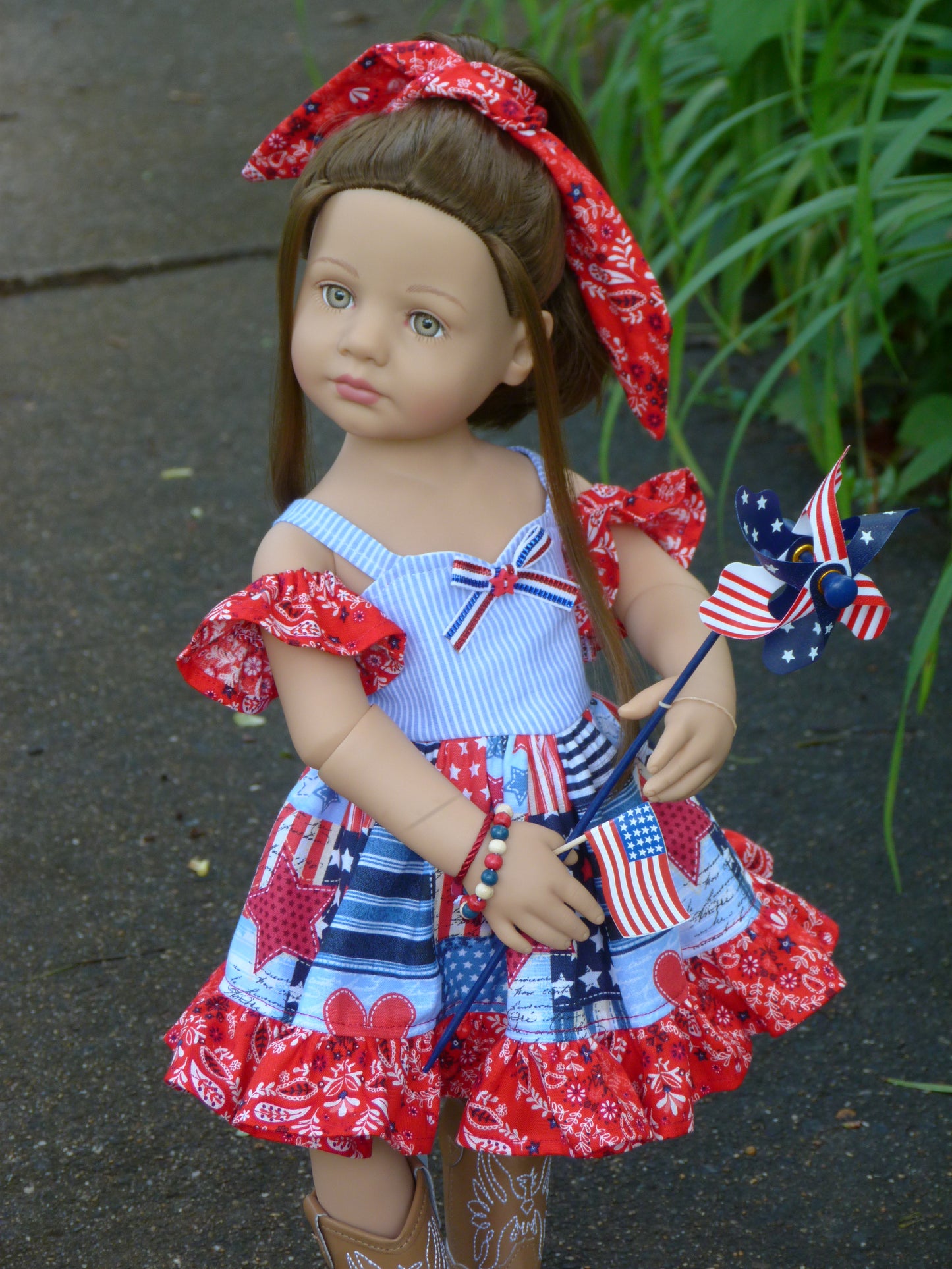 Independence Day - Patriotic Outfit Handmade to fit 19.5 Inch Happy Kidz Doll