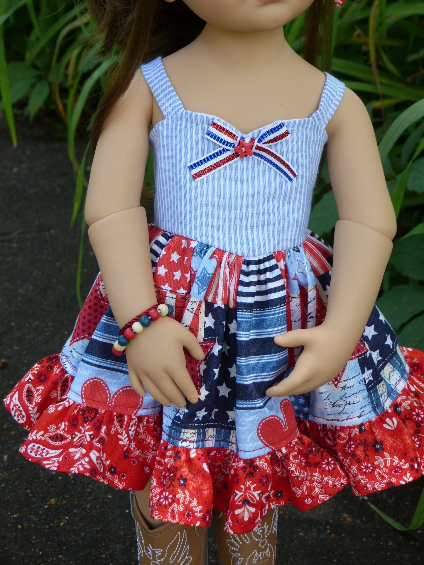 Independence Day - Patriotic Outfit Handmade to fit 19.5 Inch Happy Kidz Doll