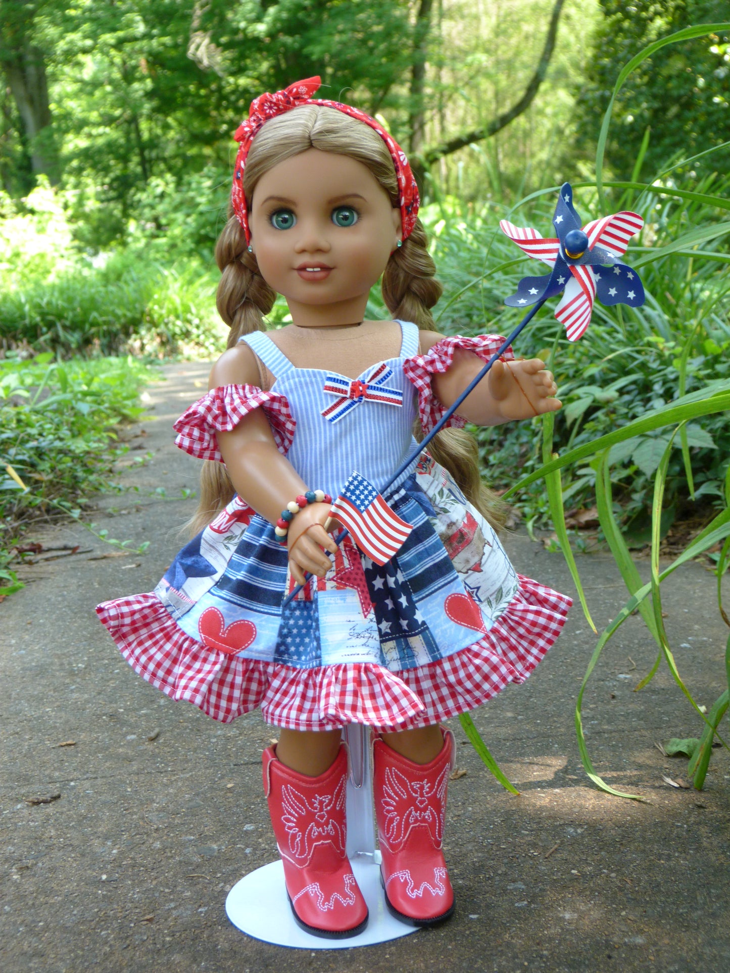 Independence Day - Patriotic Outfit Handmade to fit 18 Inch American Doll