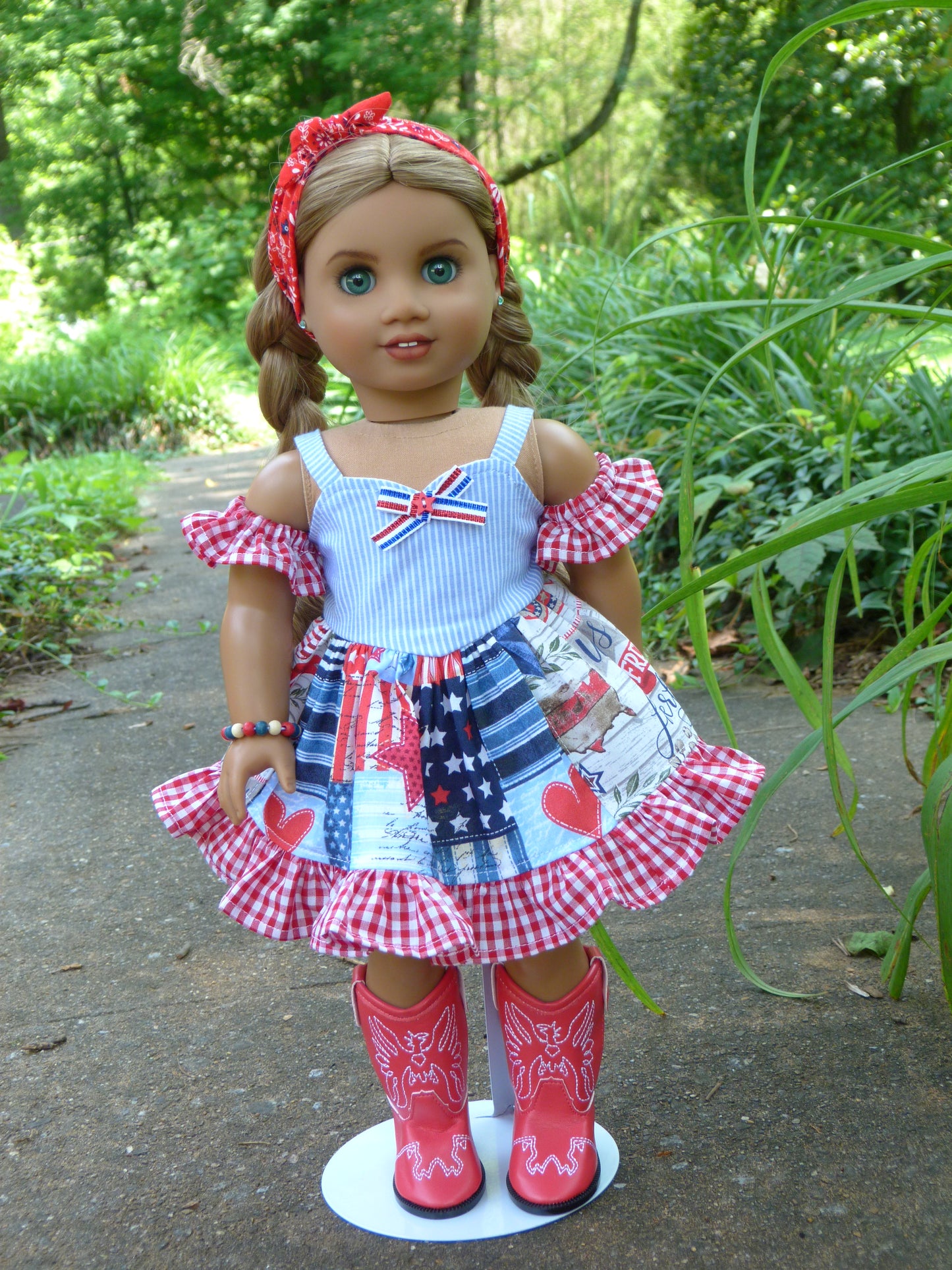 Independence Day - Patriotic Outfit Handmade to fit 18 Inch American Doll