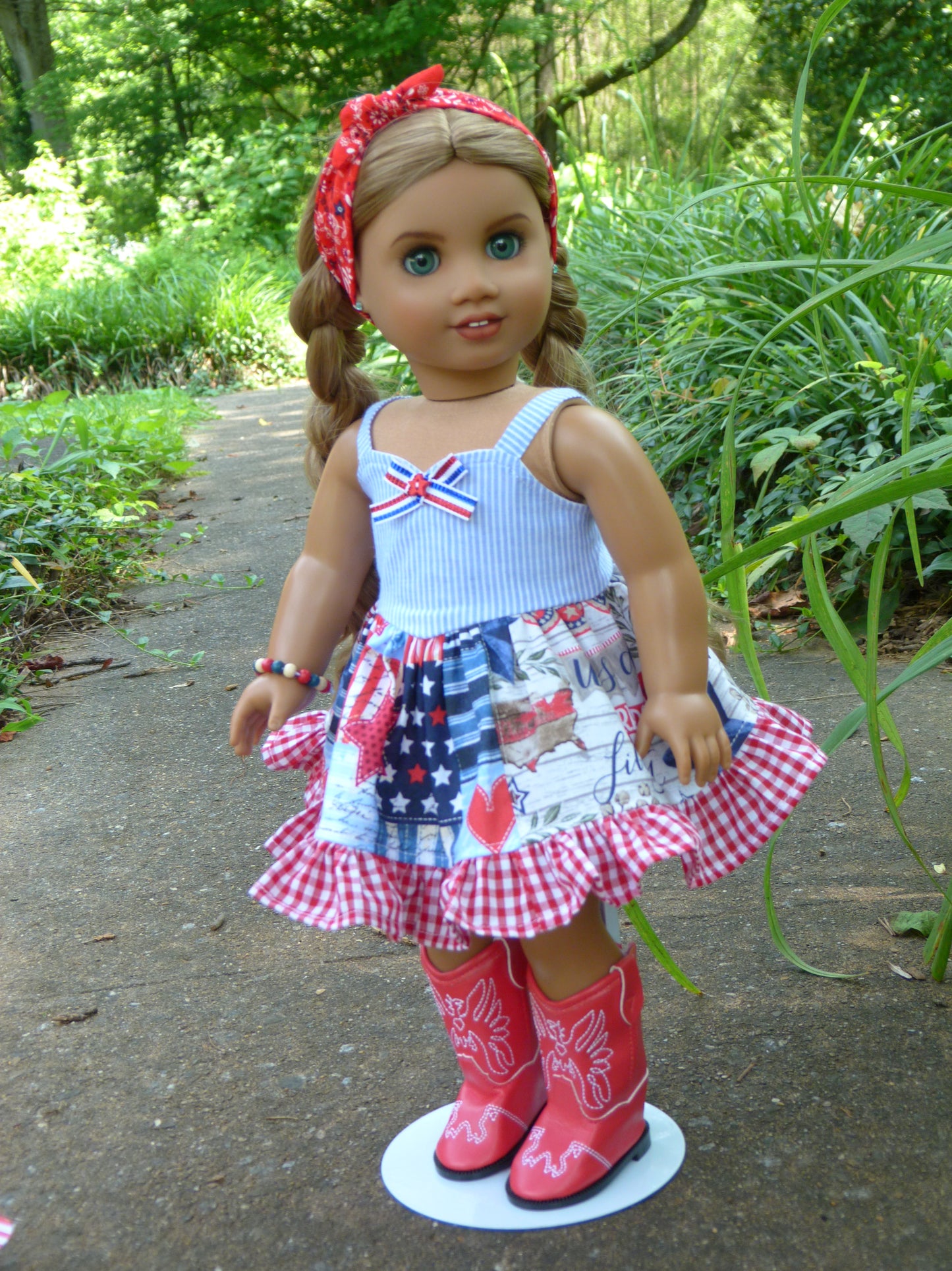 Independence Day - Patriotic Outfit Handmade to fit 18 Inch American Doll