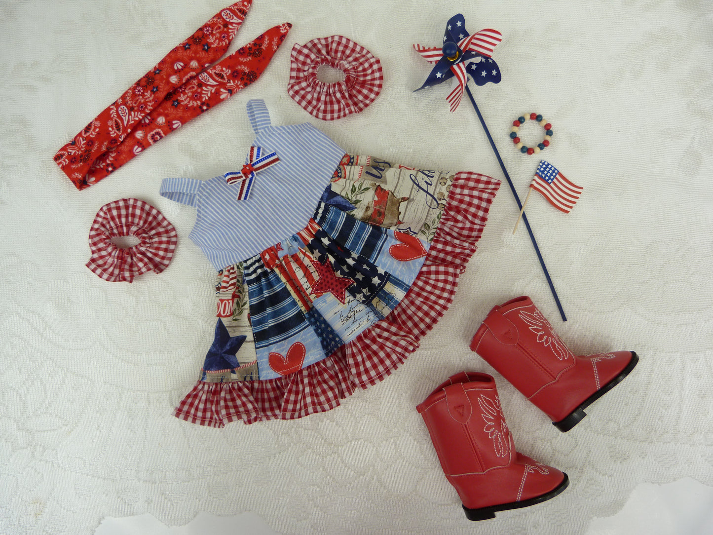 Independence Day - Patriotic Outfit Handmade to fit 18 Inch American Doll