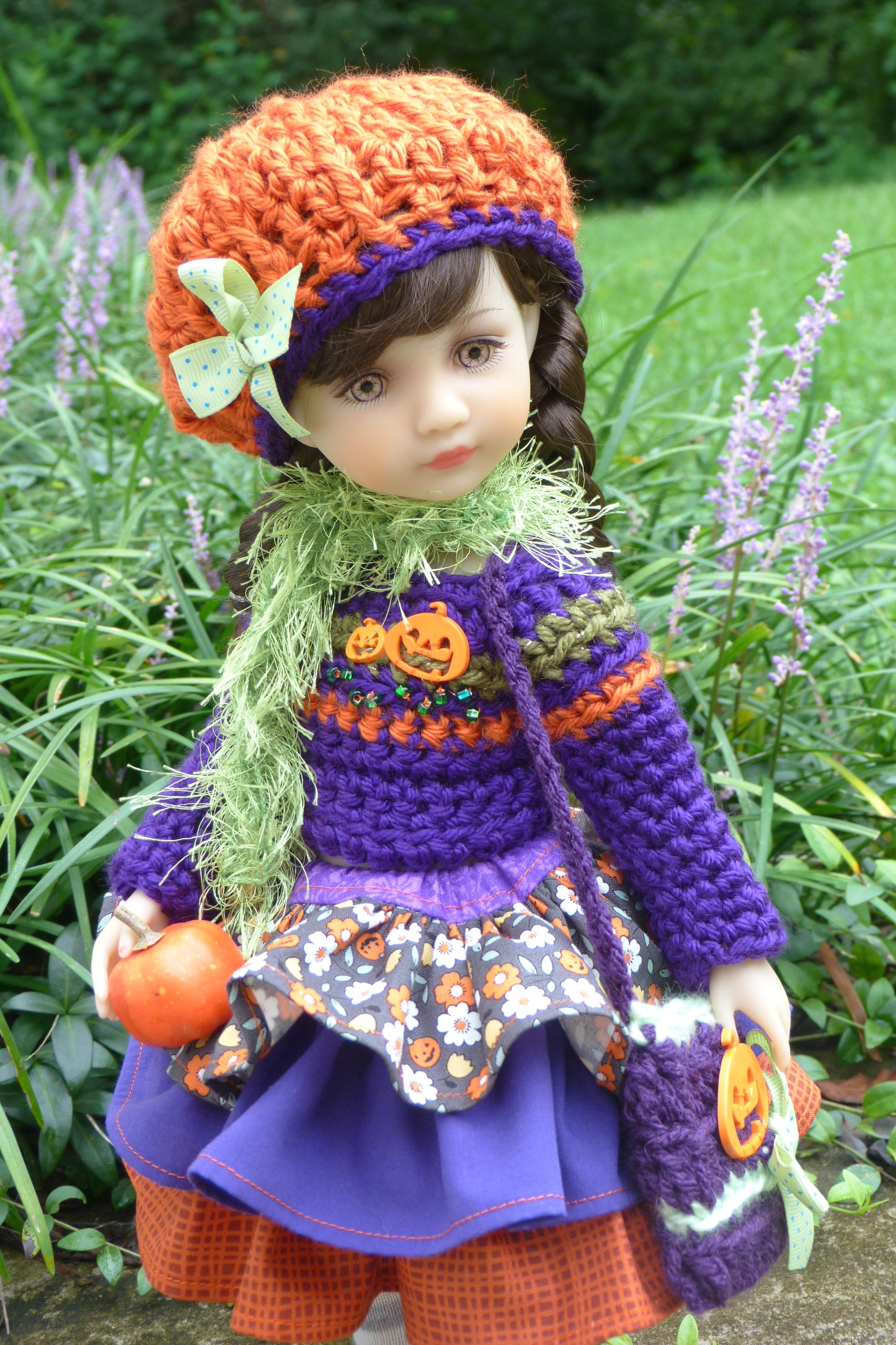 Jack-o'-lantern Halloween Outfit Handmade to fit Ruby Red Fashion Friends Doll