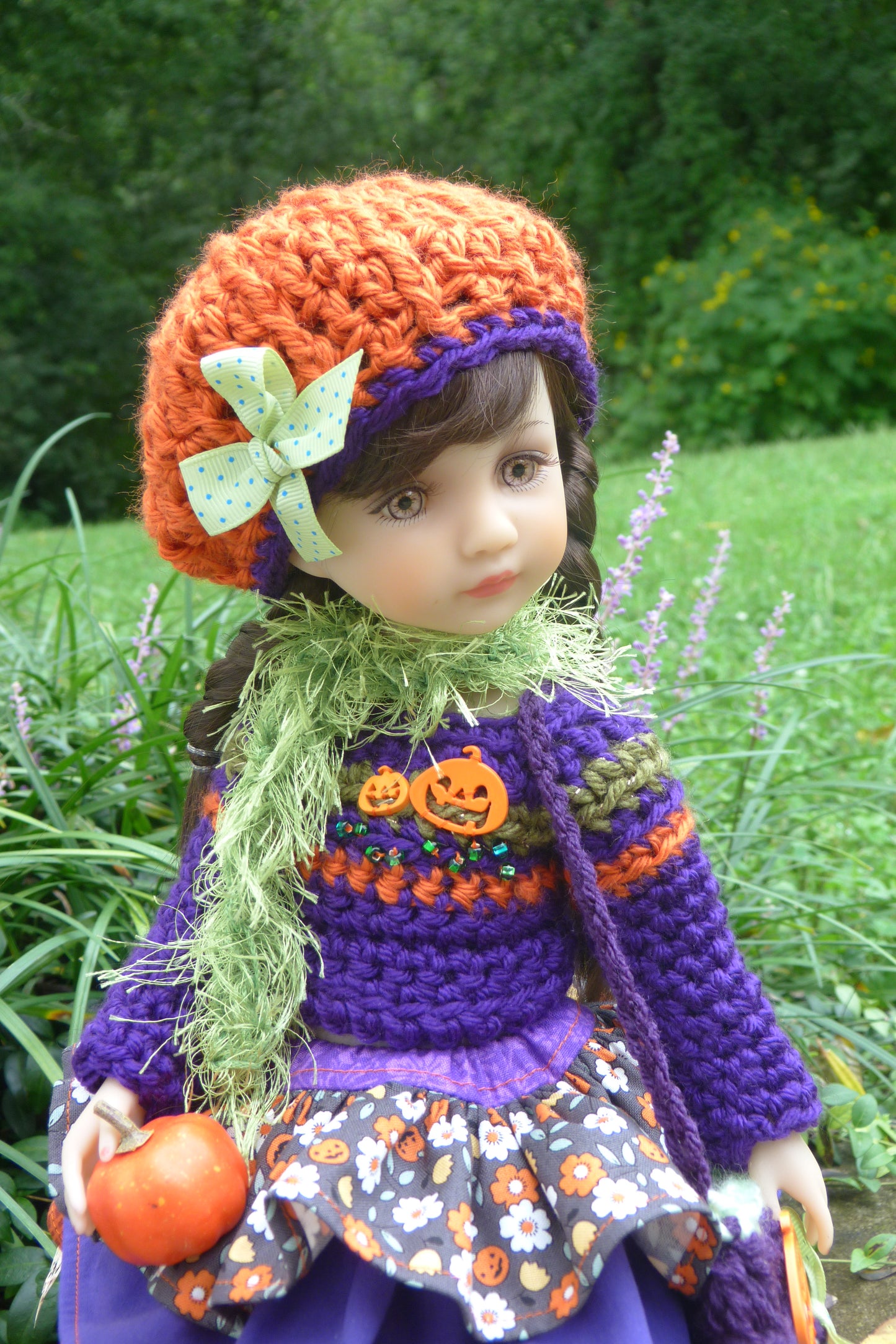 Jack-o'-lantern Halloween Outfit Handmade to fit Ruby Red Fashion Friends Doll