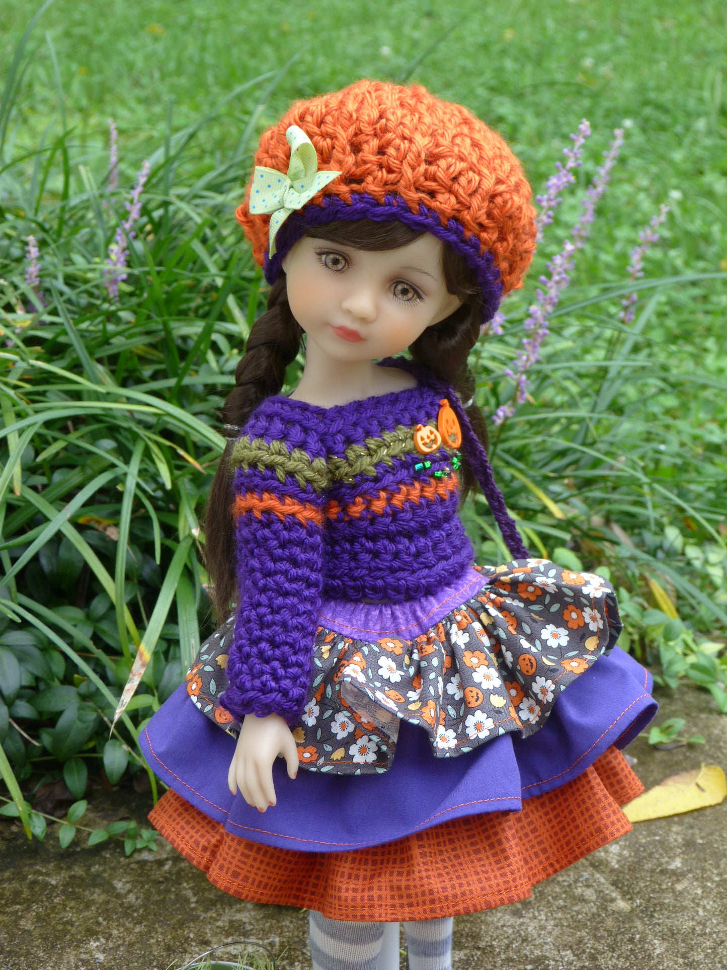 Jack-o'-lantern Halloween Outfit Handmade to fit Ruby Red Fashion Friends Doll