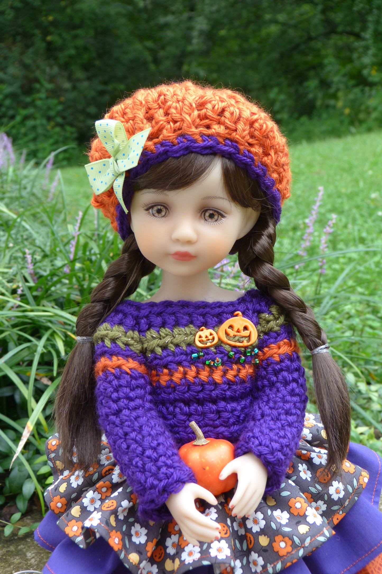 Jack-o'-lantern Halloween Outfit Handmade to fit Ruby Red Fashion Friends Doll