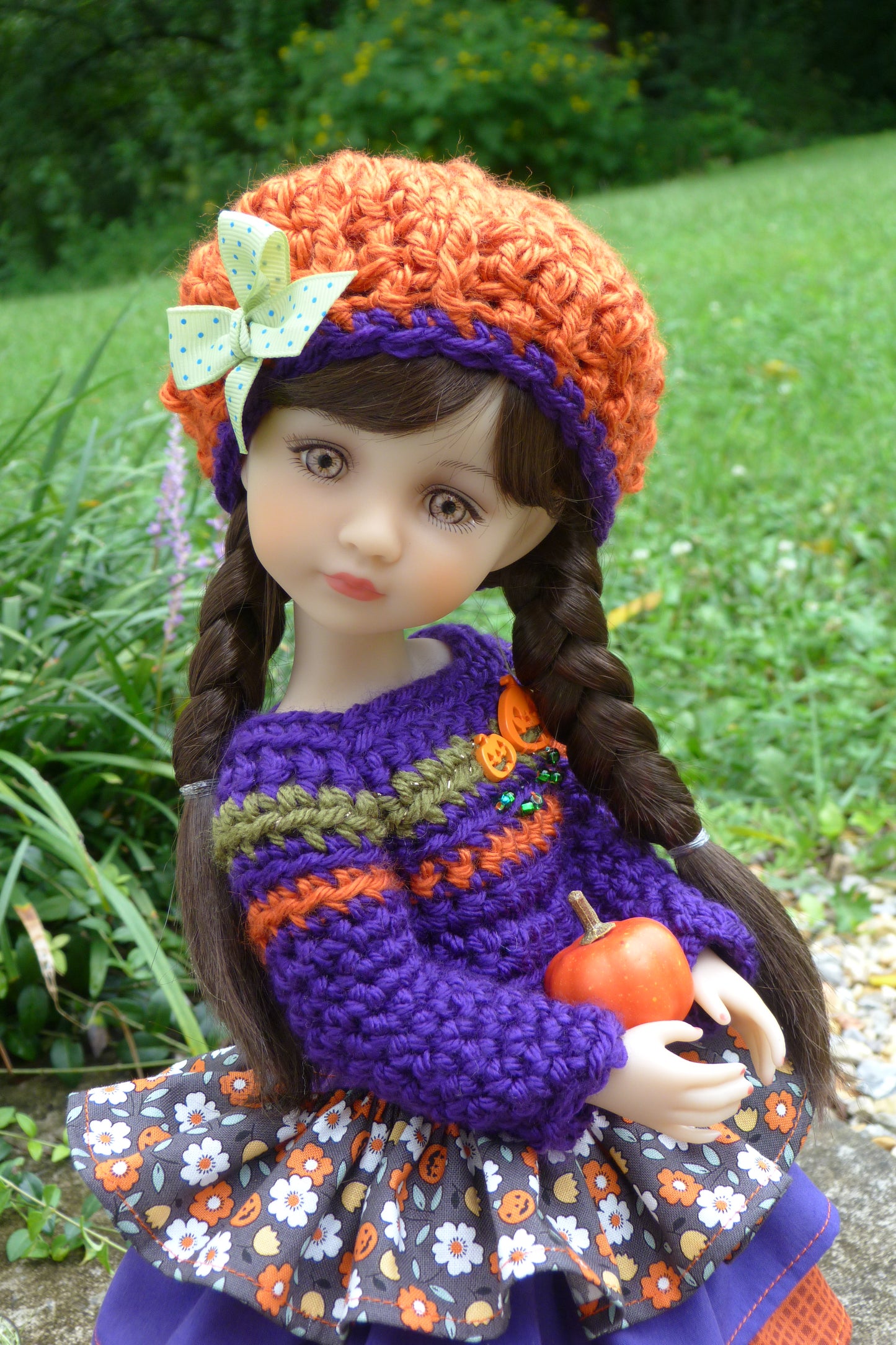 Jack-o'-lantern Halloween Outfit Handmade to fit Ruby Red Fashion Friends Doll