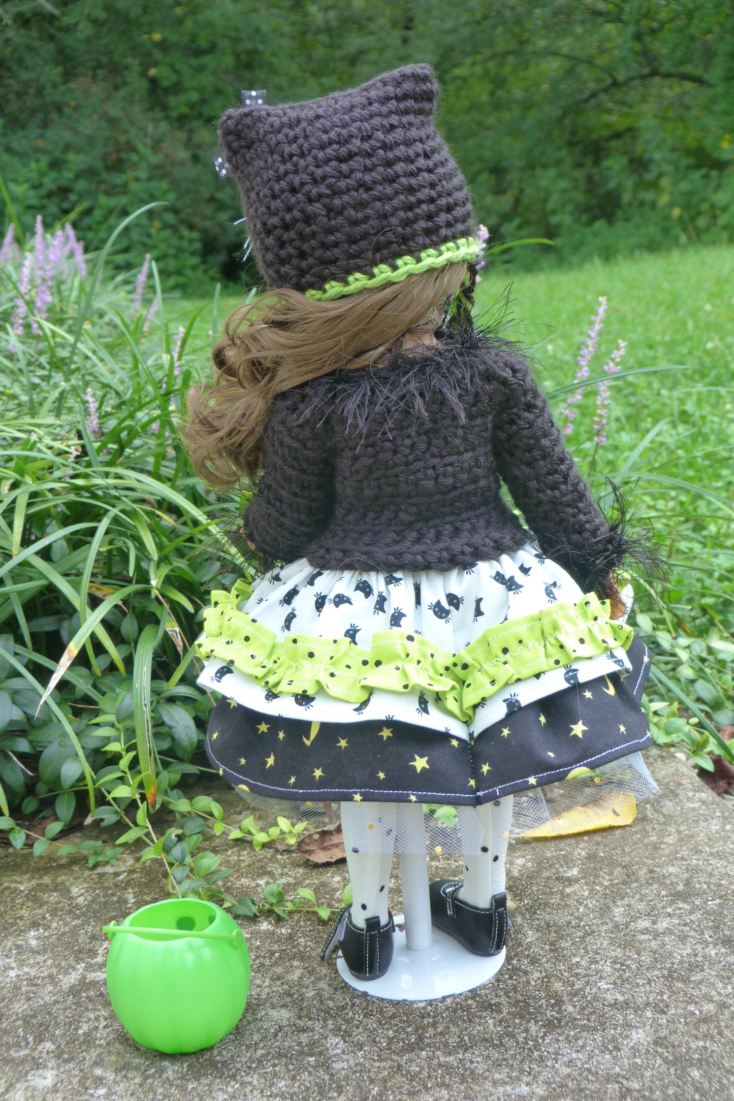 Black Cat Halloween Outfit Handmade to fit Ruby Red Fashion Friends Doll