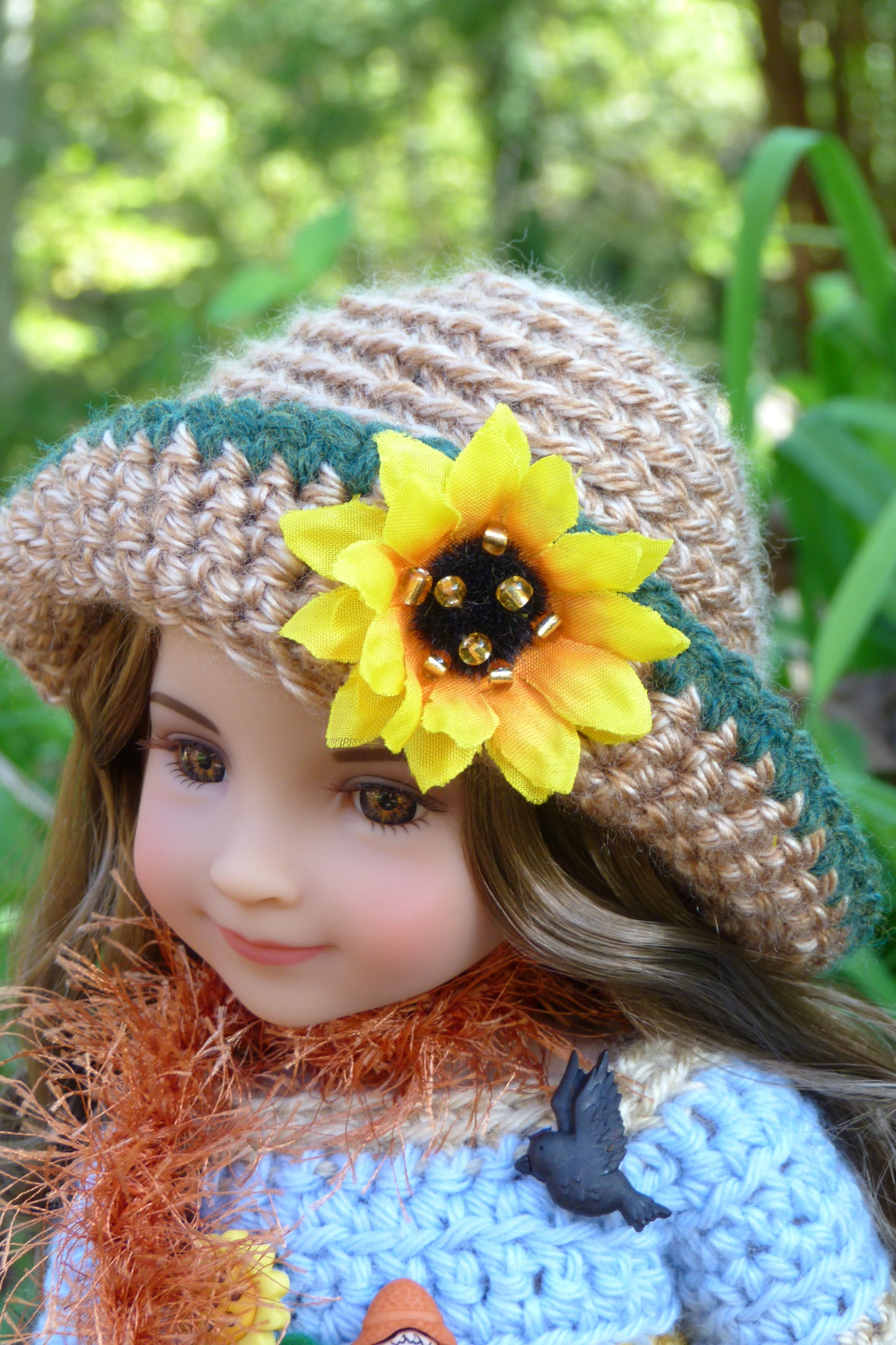 Sunflowers & Scarecrows Outfit Handmade to fit Ruby Red Fashion Friends Doll