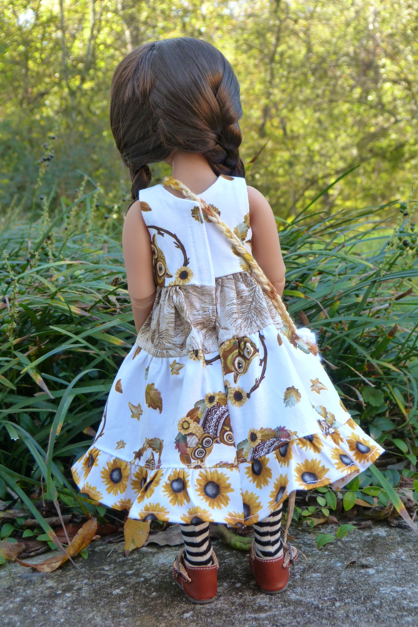 Fall Sunflower Owl Outfit - Handmade to fit Ruby Red Fashion Friends Doll - Autumn Ensemble