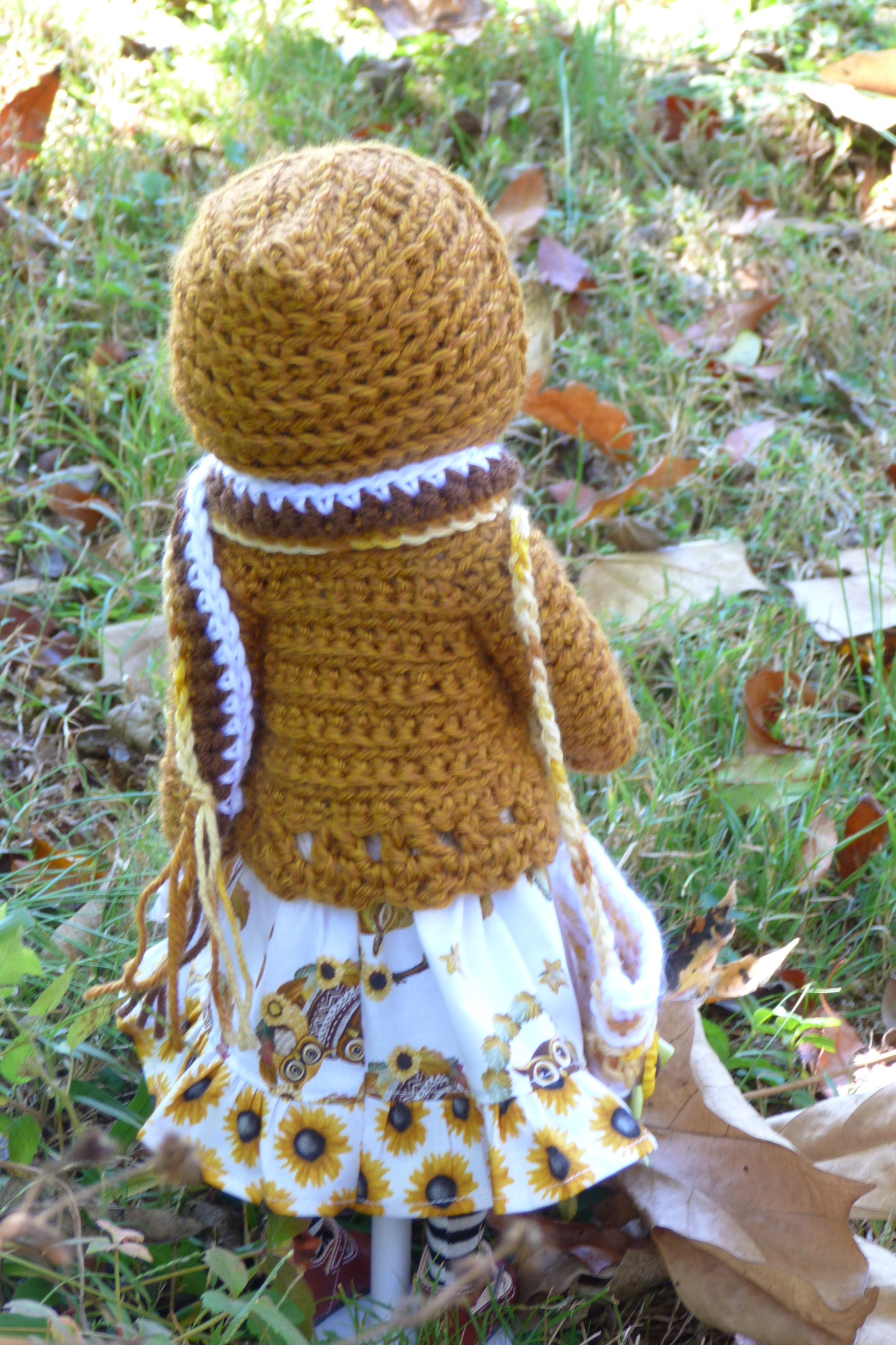Fall Sunflower Owl Outfit - Handmade to fit Ruby Red Fashion Friends Doll - Autumn Ensemble