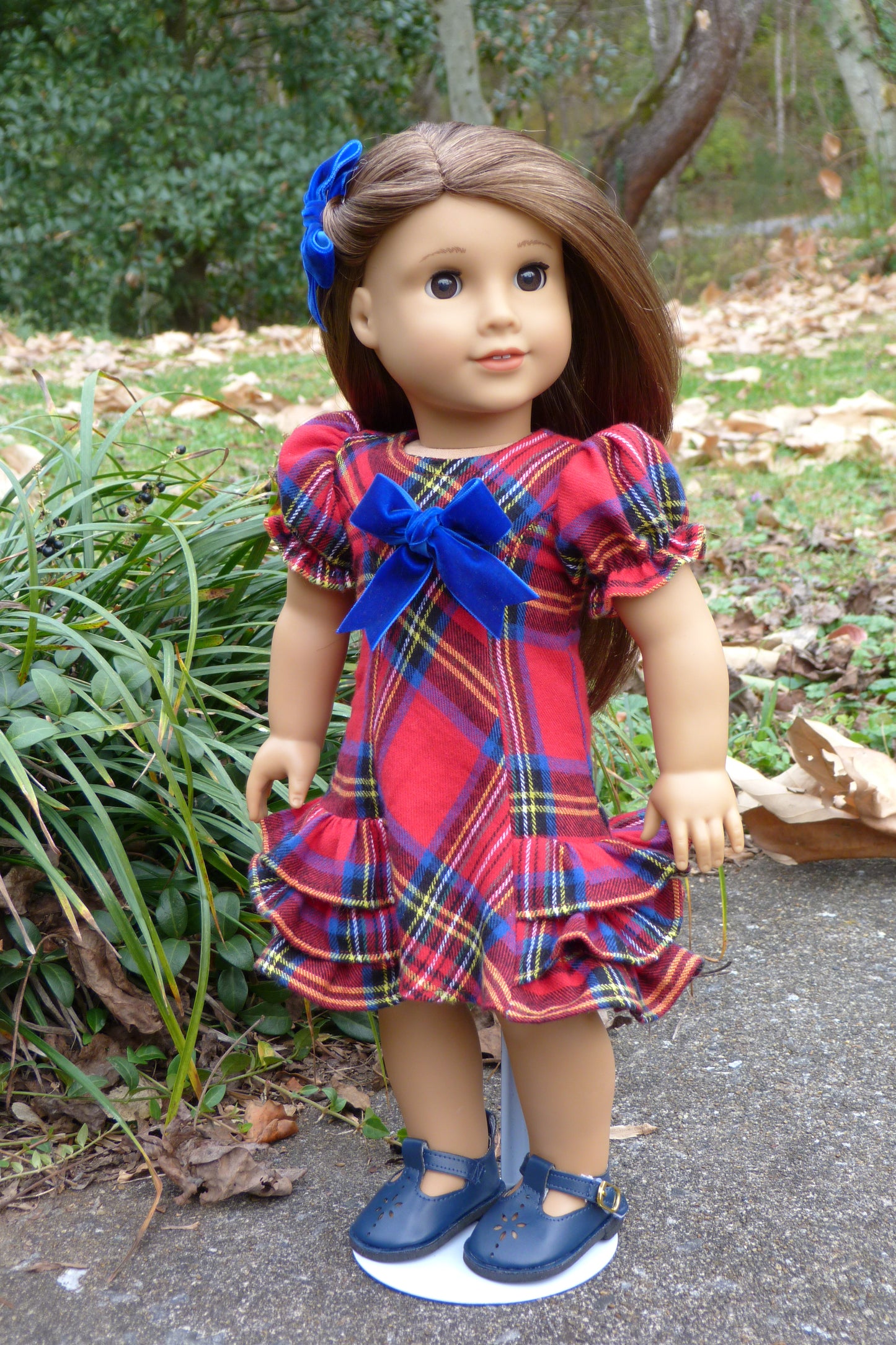Plaid Holiday Outfit Handmade to fit 18 Inch American Doll