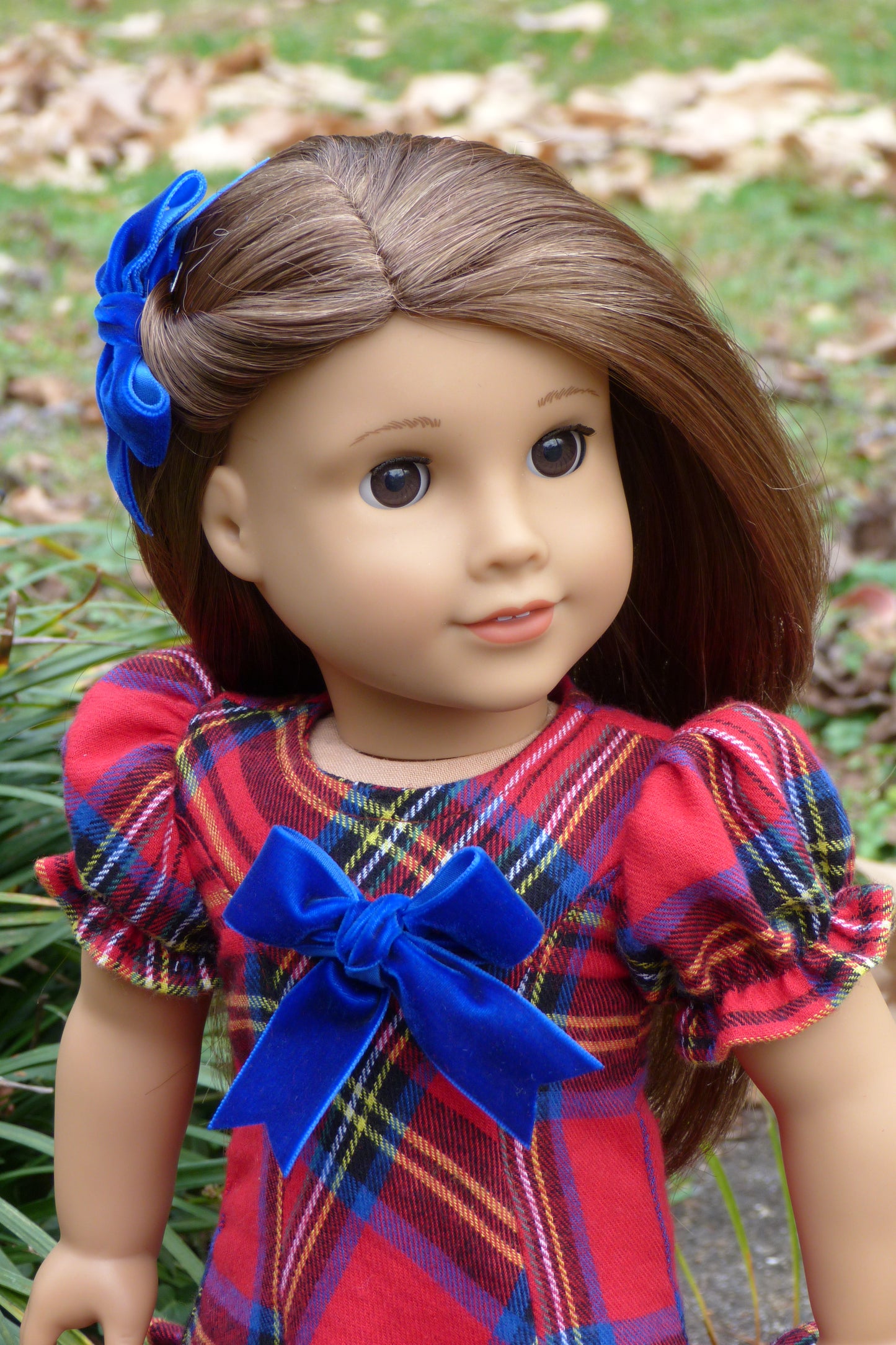 Plaid Holiday Outfit Handmade to fit 18 Inch American Doll