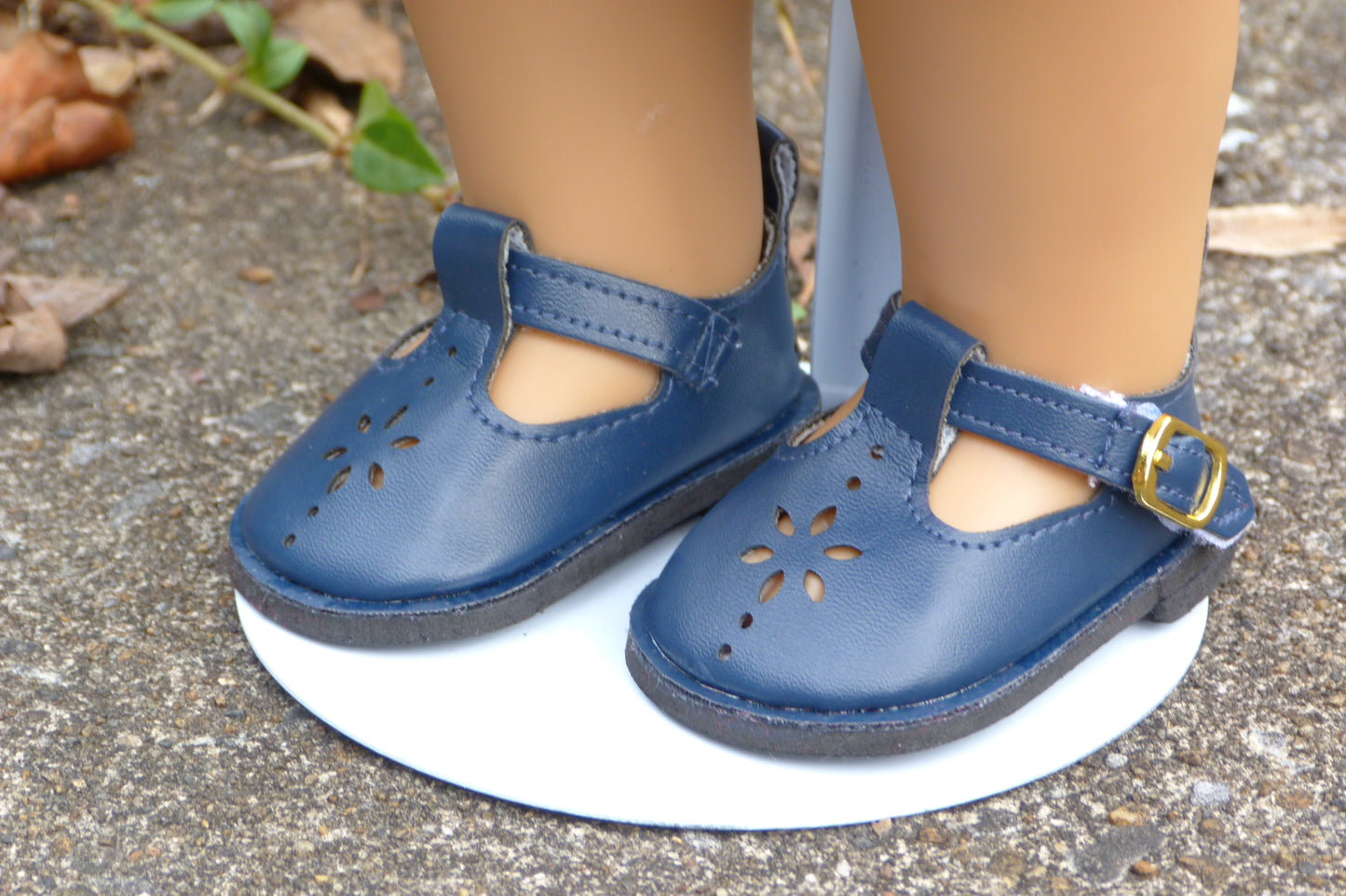 Dark Blue T-Strap Shoes for 18 Inch Doll Fits American Girl