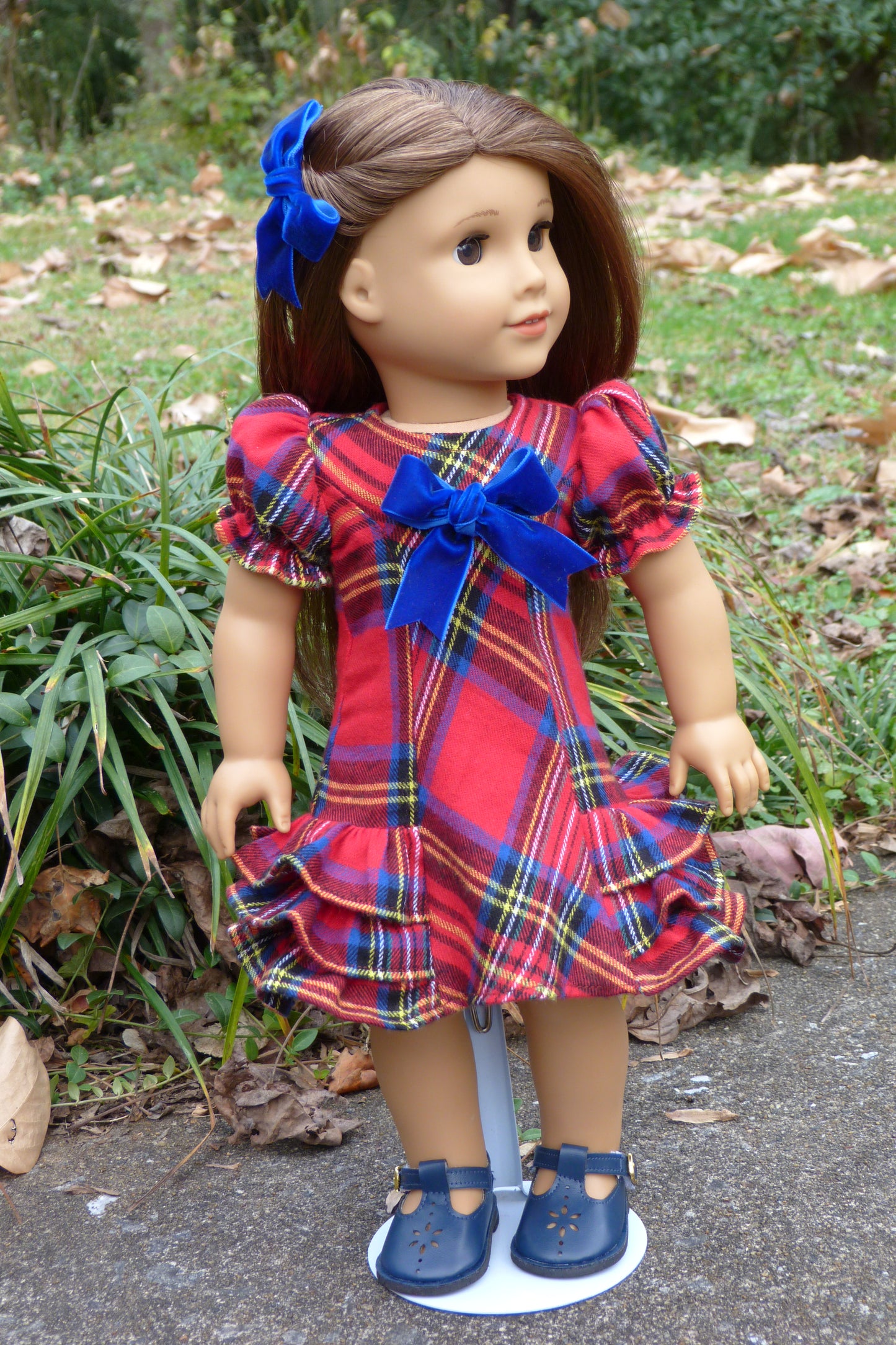 Plaid Holiday Outfit Handmade to fit 18 Inch American Doll