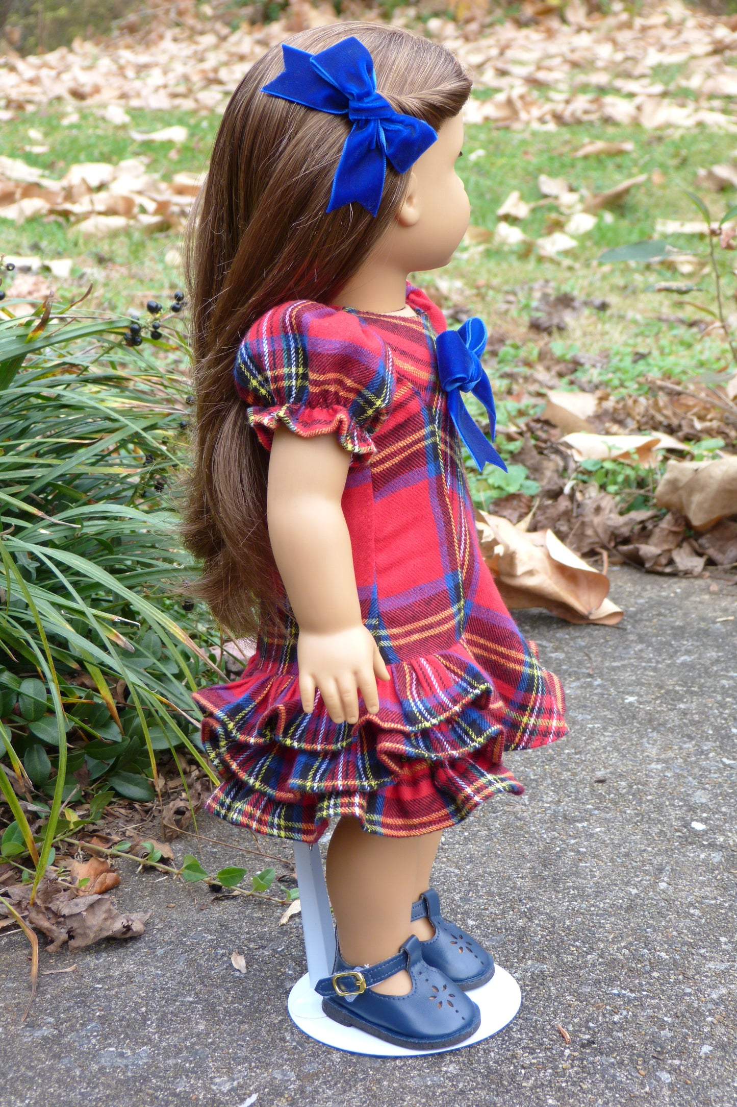 Plaid Holiday Outfit Handmade to fit 18 Inch American Doll