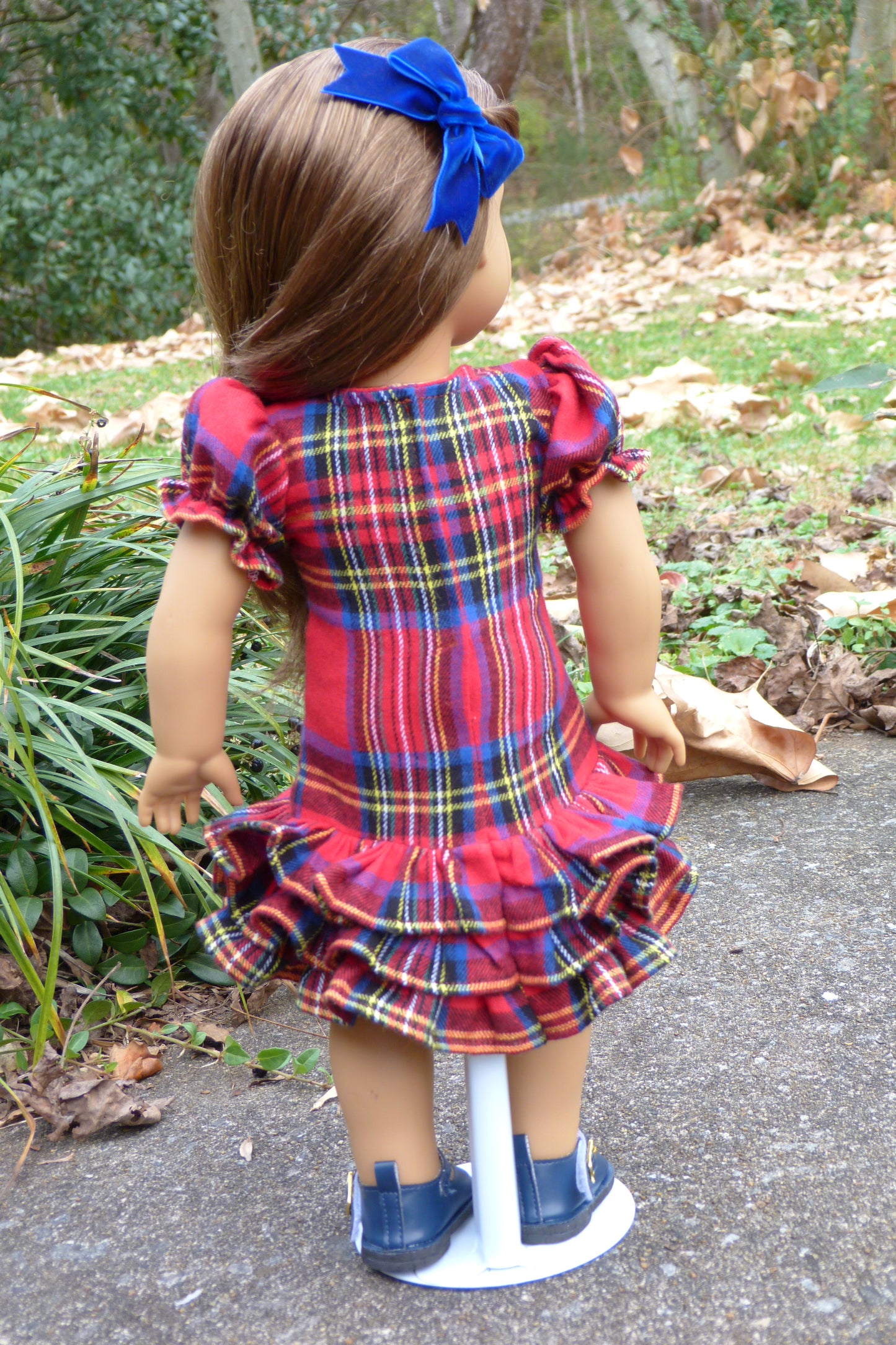 Plaid Holiday Outfit Handmade to fit 18 Inch American Doll