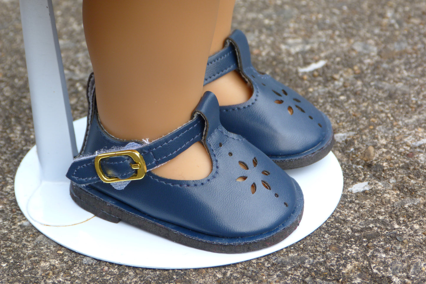 Dark Blue T-Strap Shoes for 18 Inch Doll Fits American Girl