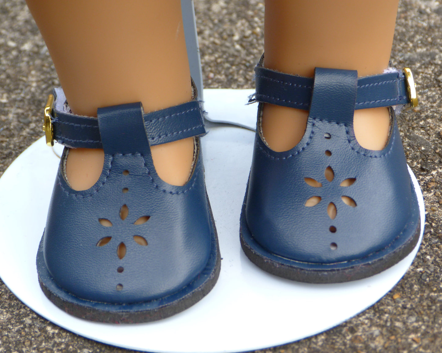 Dark Blue T-Strap Shoes for 18 Inch Doll Fits American Girl