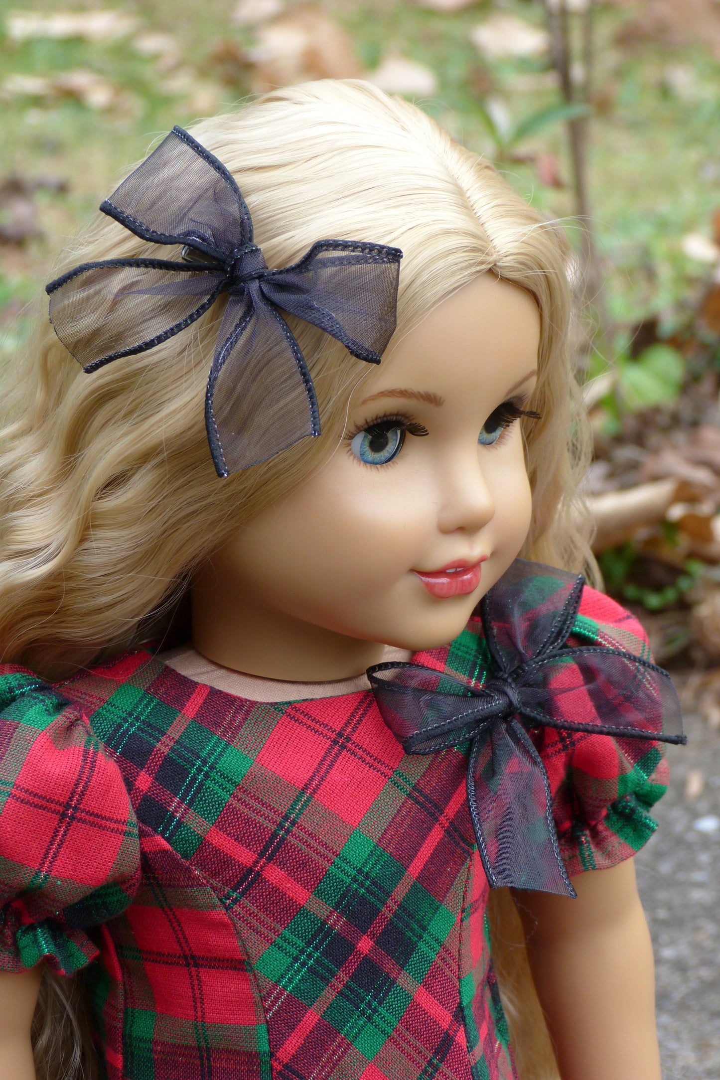 Plaid Christmas Outfit Handmade to fit 18 Inch American Doll