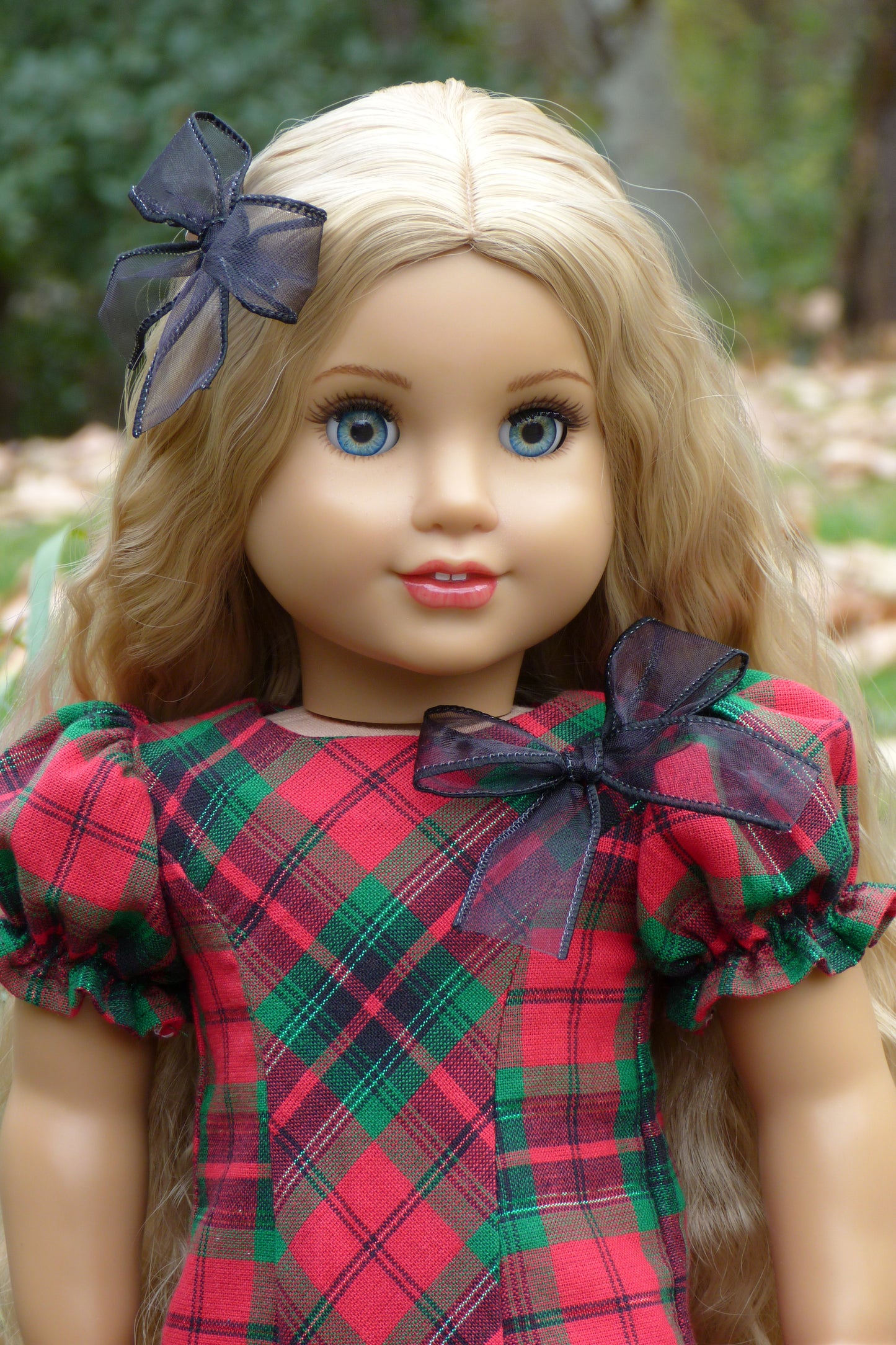 Plaid Christmas Outfit Handmade to fit 18 Inch American Doll