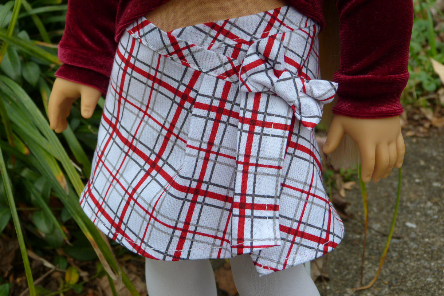 Plaid Holiday Outfit Handmade to fit 18 Inch American Doll