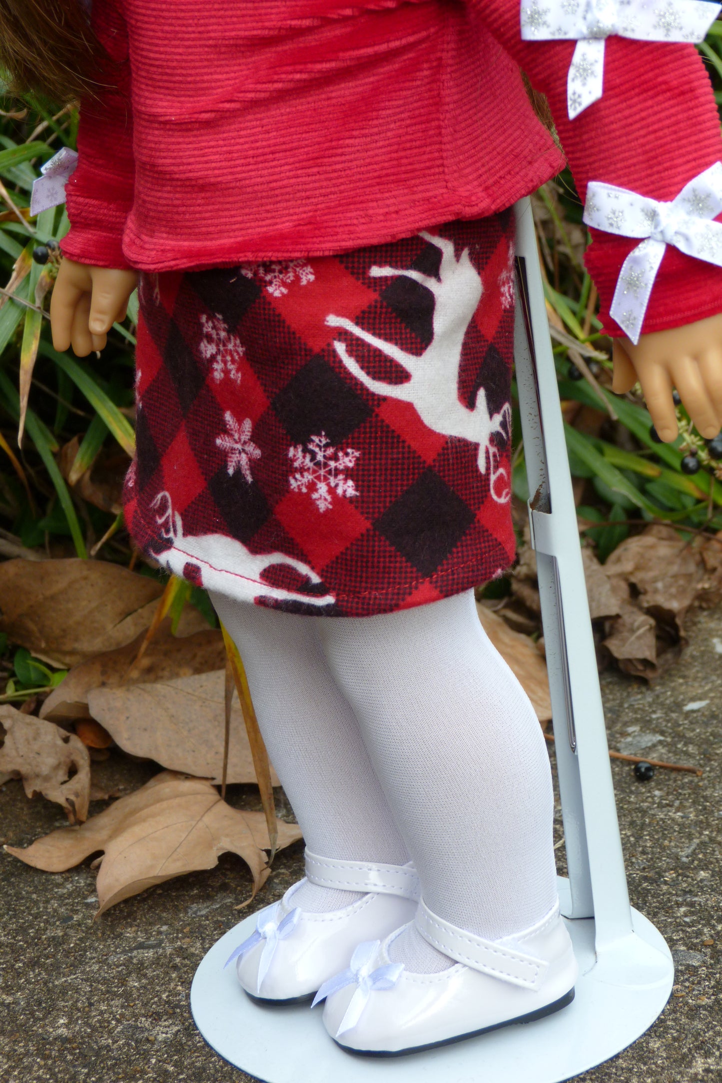 Holiday Bow Outfit Handmade to fit 18 Inch American Doll