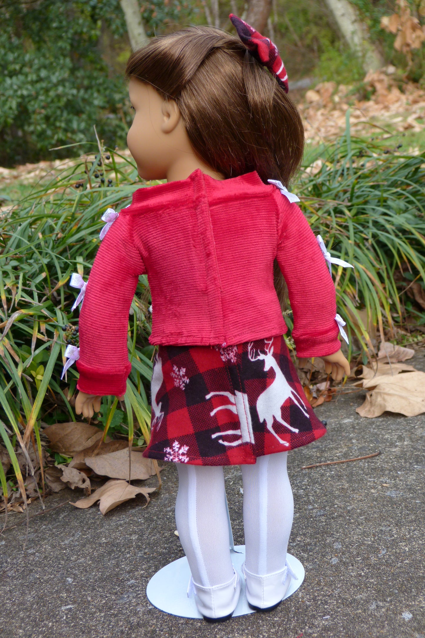 Holiday Bow Outfit Handmade to fit 18 Inch American Doll