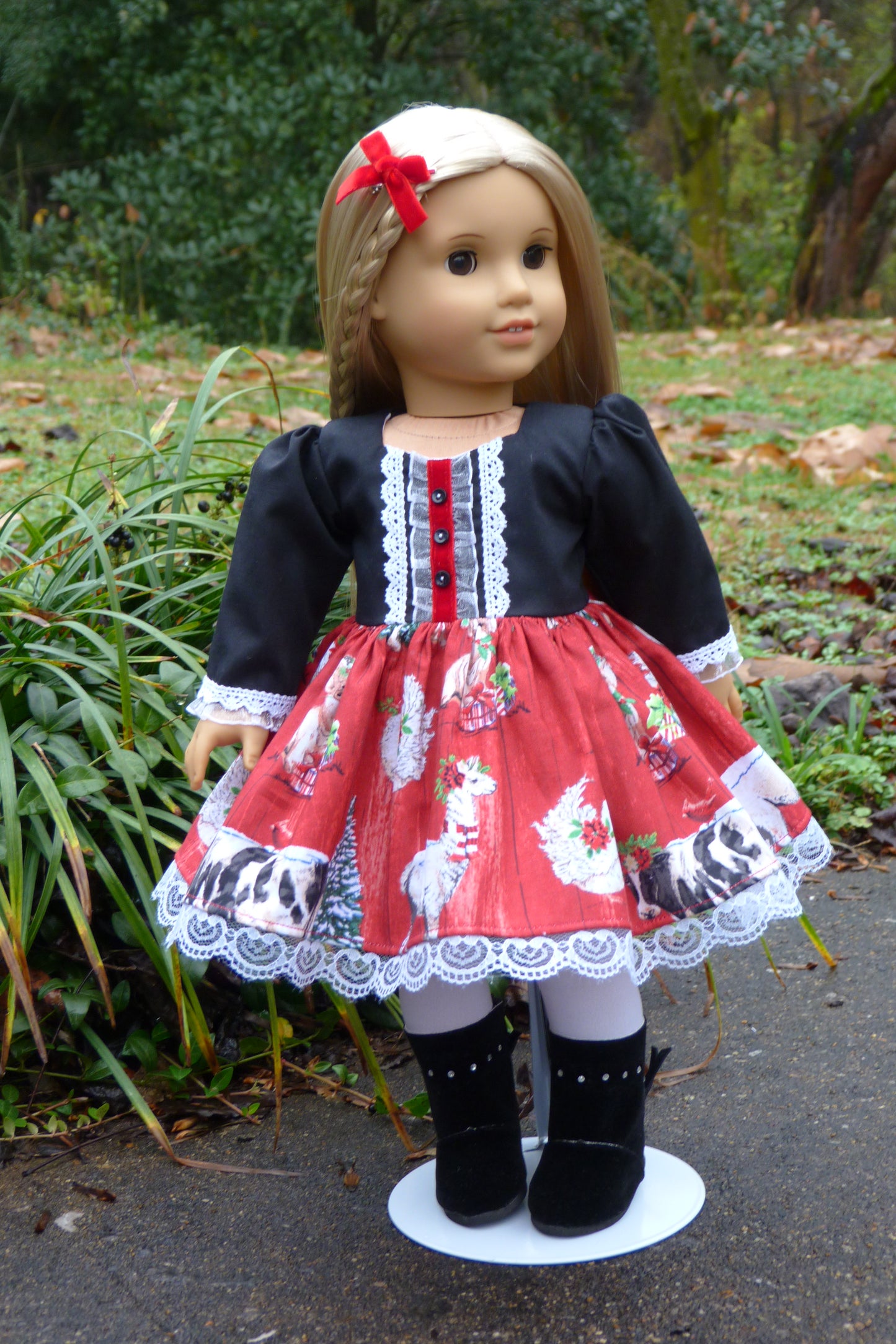 Christmas on the Farm Outfit Handmade to fit 18 Inch American Doll