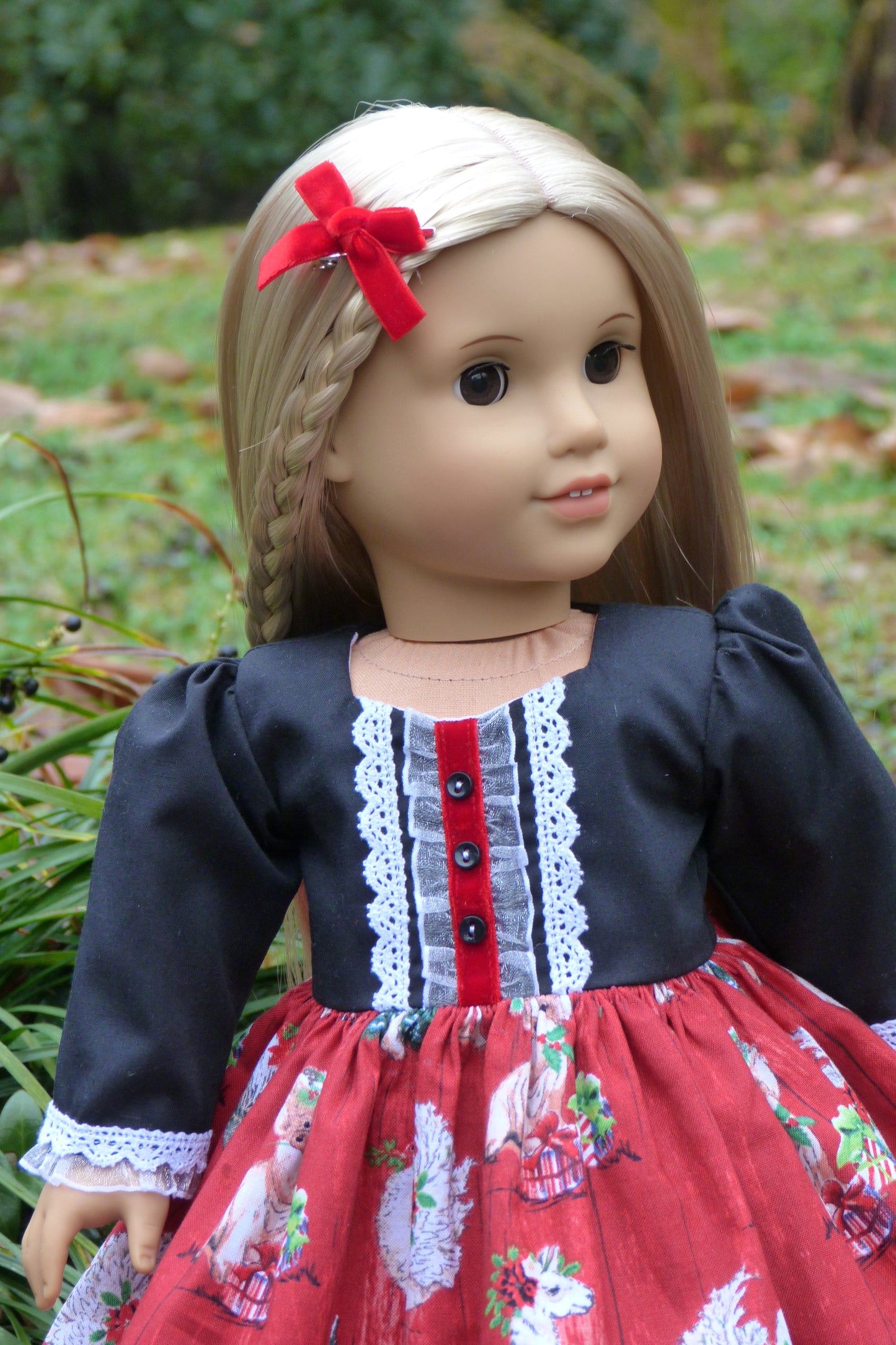 Christmas on the Farm Outfit Handmade to fit 18 Inch American Doll