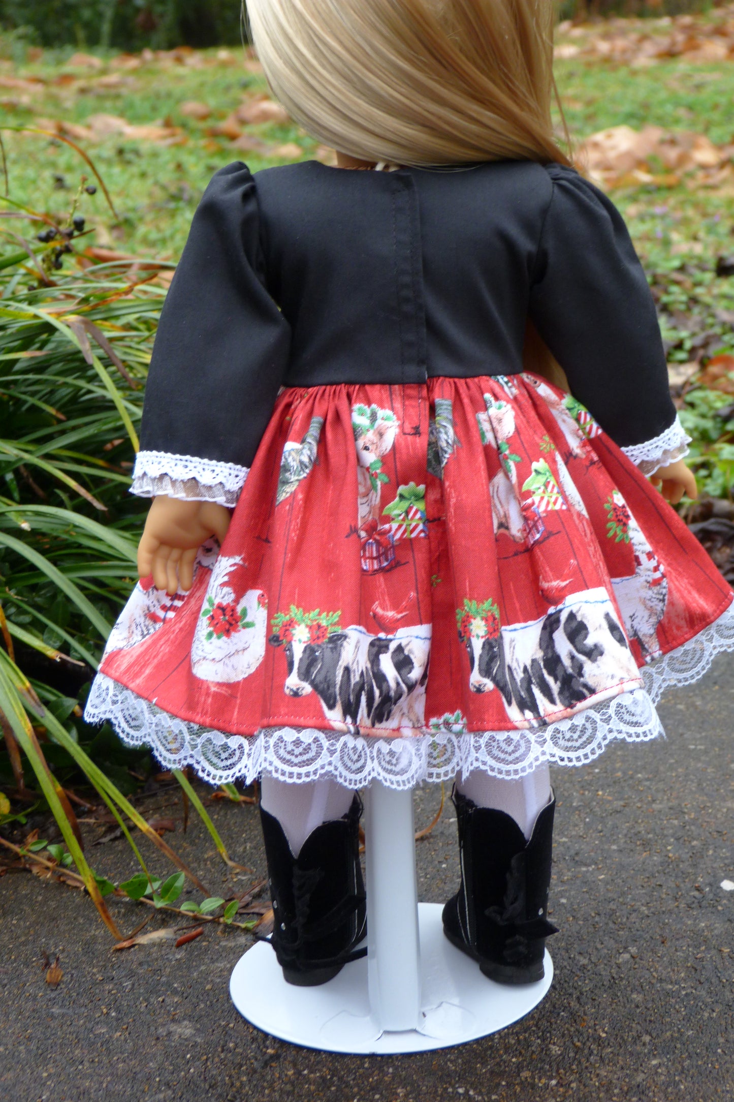 Christmas on the Farm Outfit Handmade to fit 18 Inch American Doll