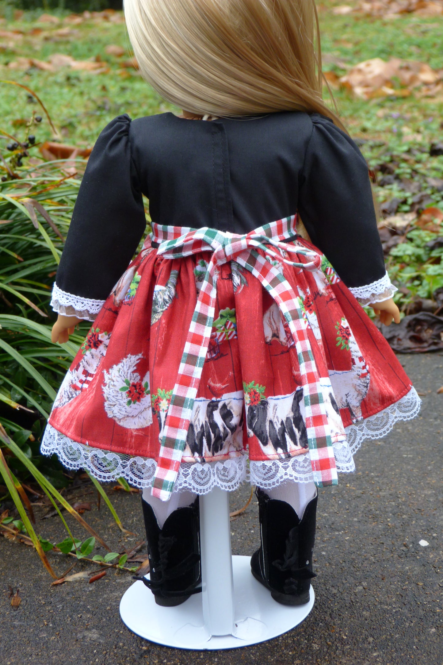 Christmas on the Farm Outfit Handmade to fit 18 Inch American Doll