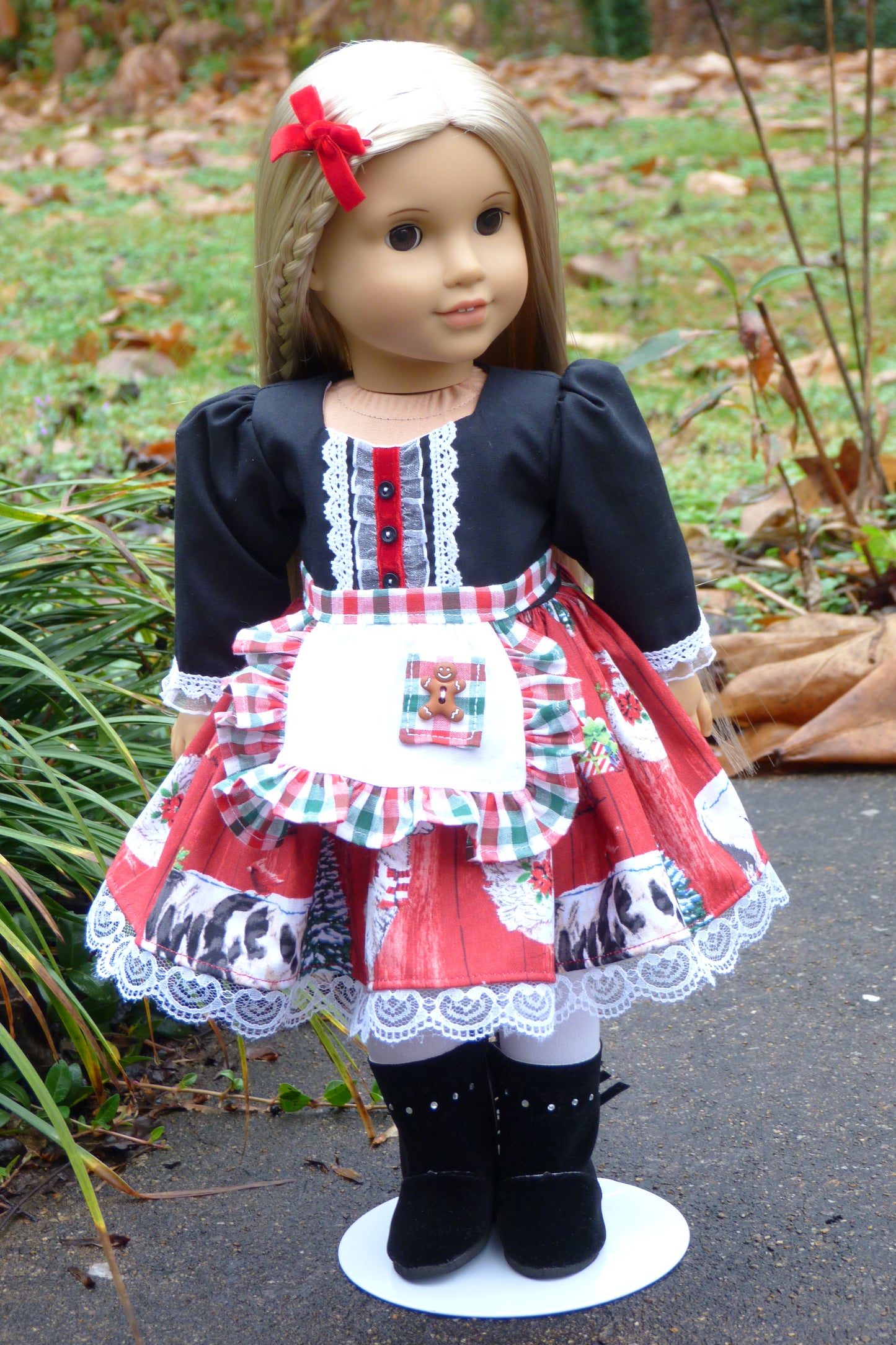 Christmas on the Farm Outfit Handmade to fit 18 Inch American Doll