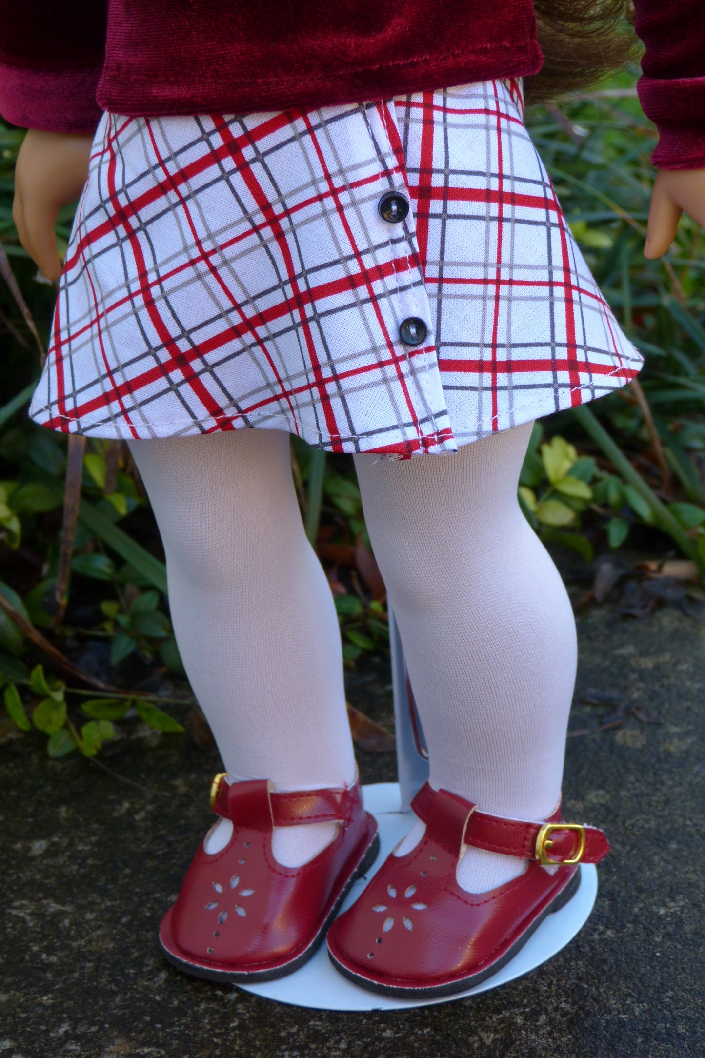 Plaid Holiday Outfit Handmade to fit 18 Inch American Doll