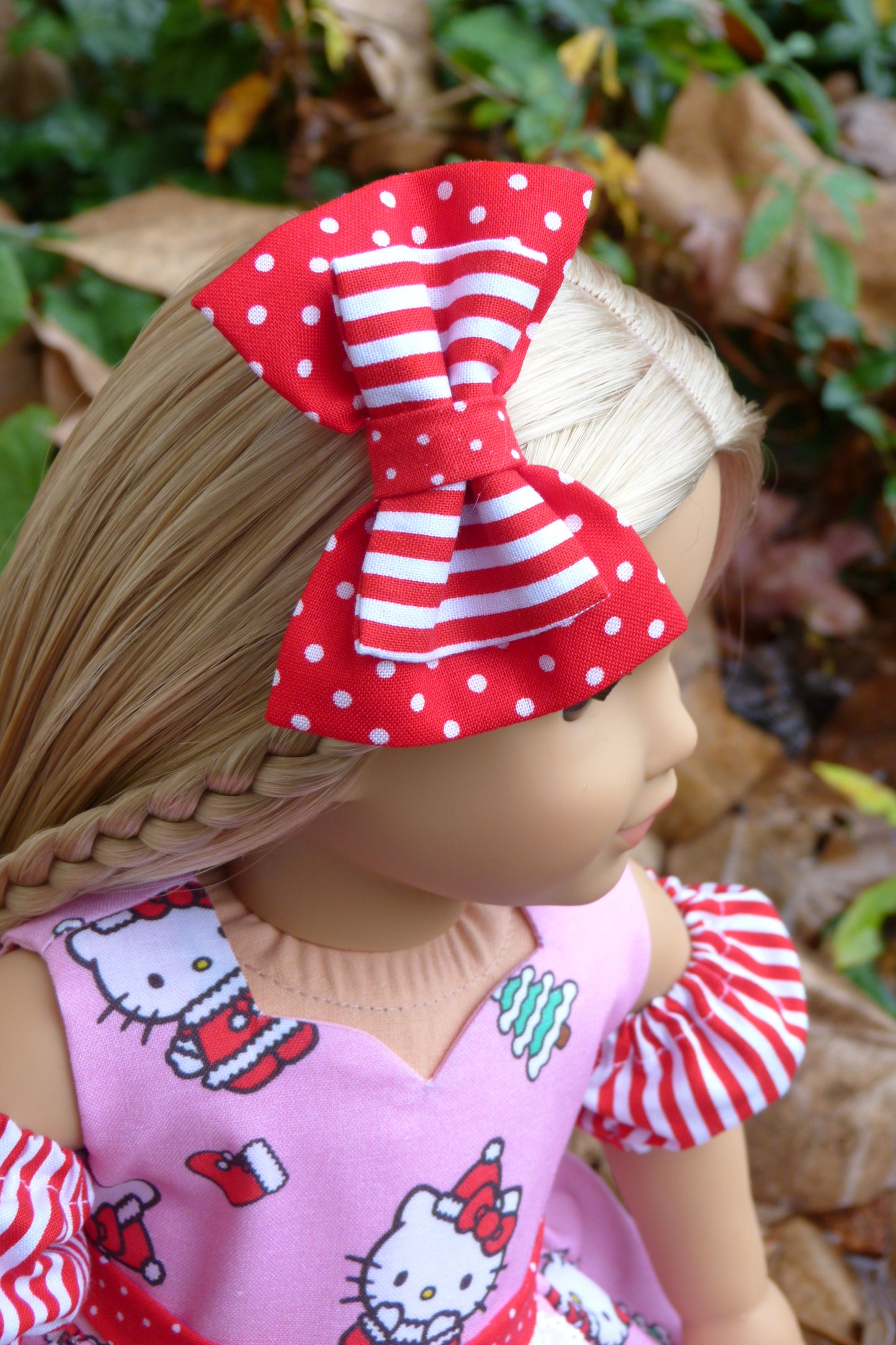 Christmas Kitty Outfit Handmade to fit 18 Inch American Doll