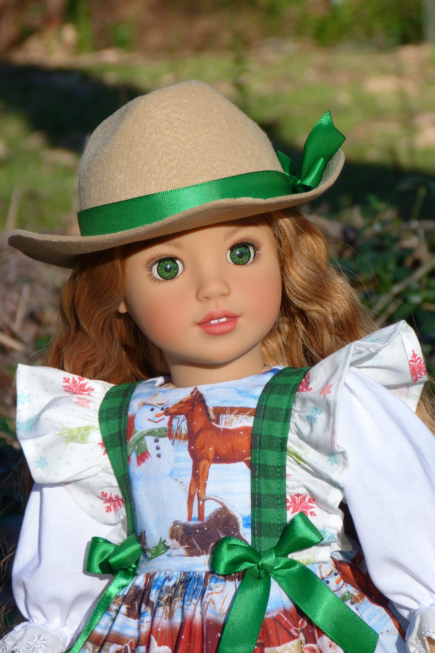 Custom Christmas Farm Girl Doll - Holly