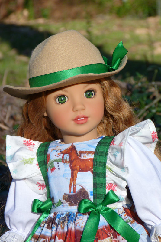 Custom Christmas Farm Girl Doll - Holly