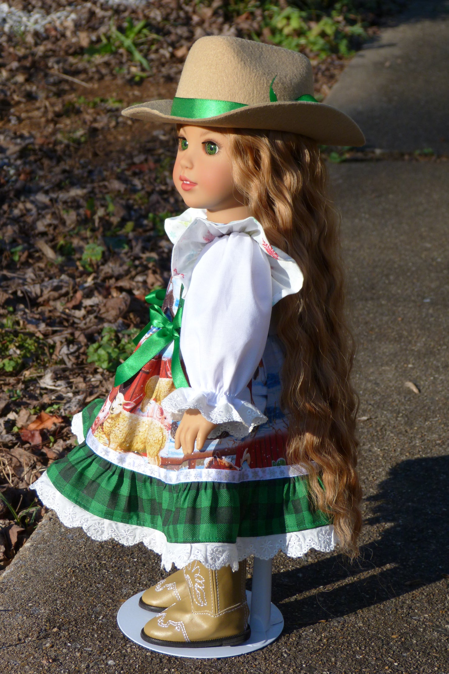Custom Christmas Farm Girl Doll - Holly