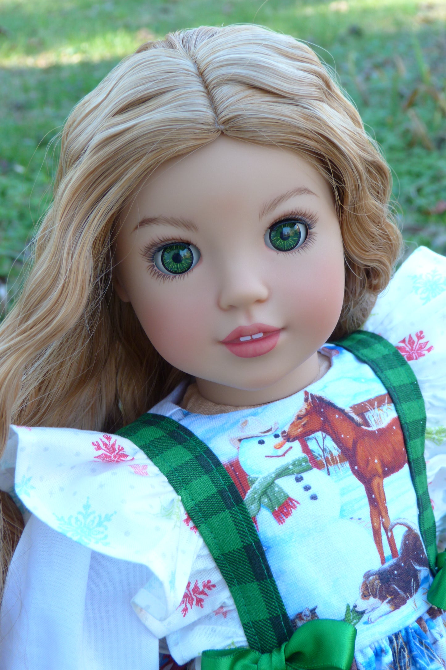 Custom Christmas Farm Girl Doll - Holly