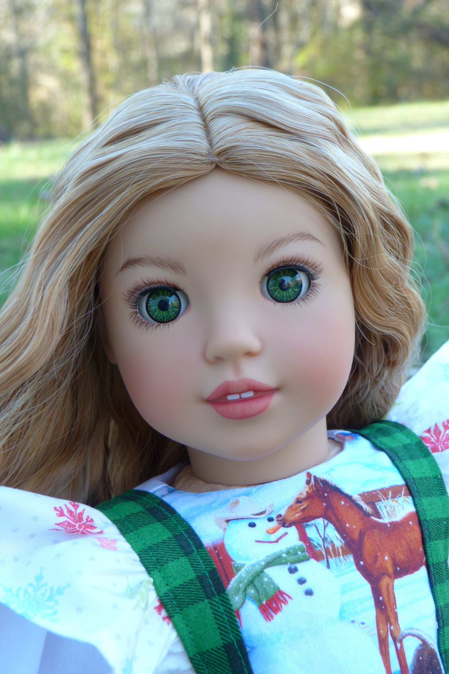 Custom Christmas Farm Girl Doll - Holly