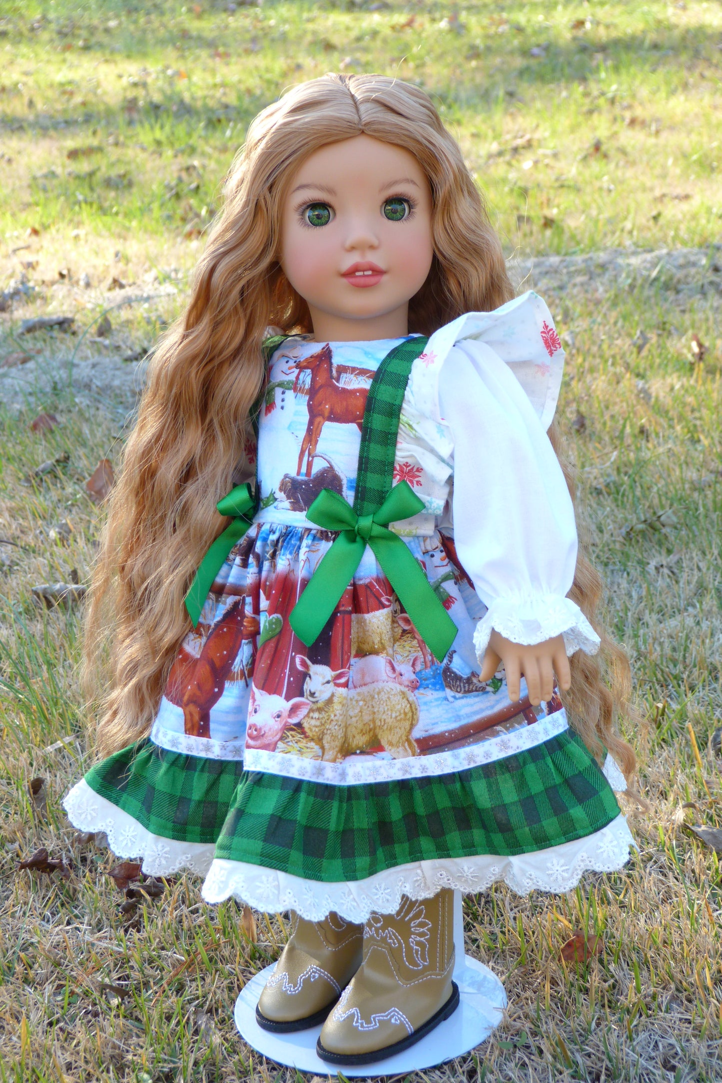Custom Christmas Farm Girl Doll - Holly