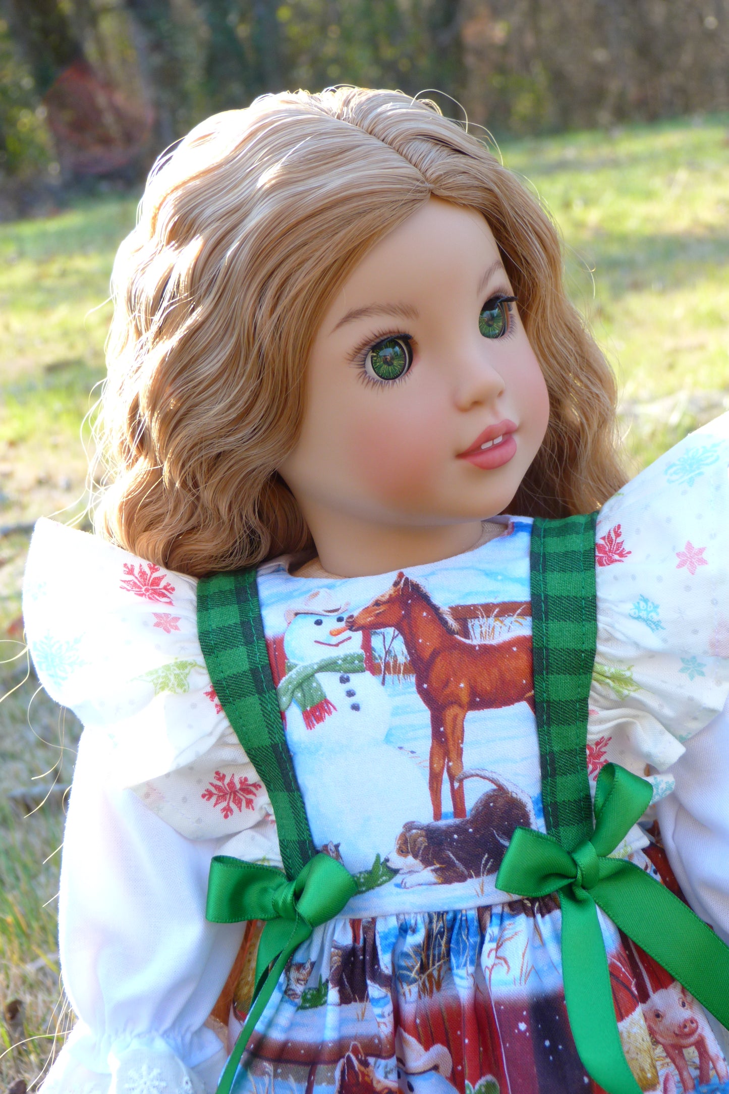 Custom Christmas Farm Girl Doll - Holly