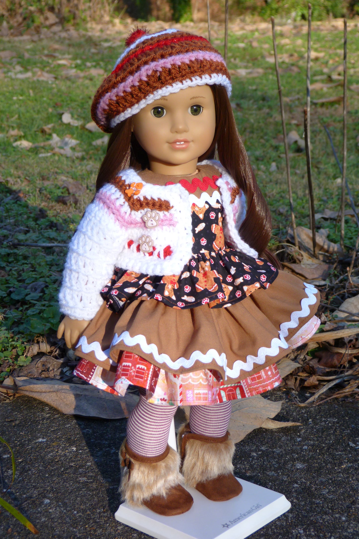 Gingerbread Cat Outfit for Dolls