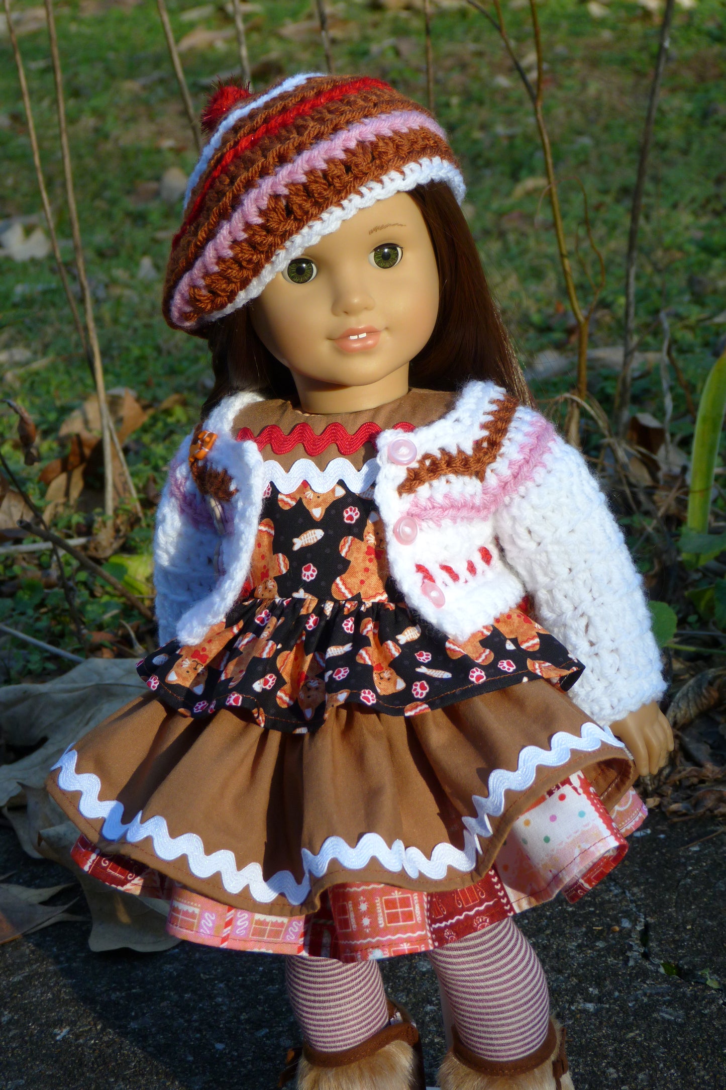 Gingerbread Cat Outfit for Dolls
