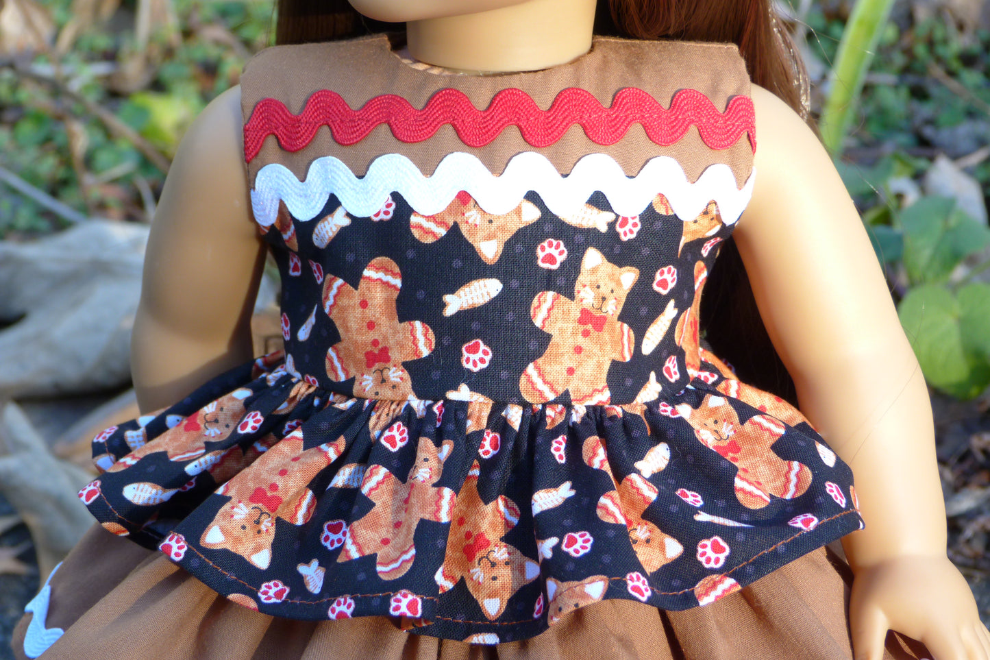 Gingerbread Cat Outfit for Dolls