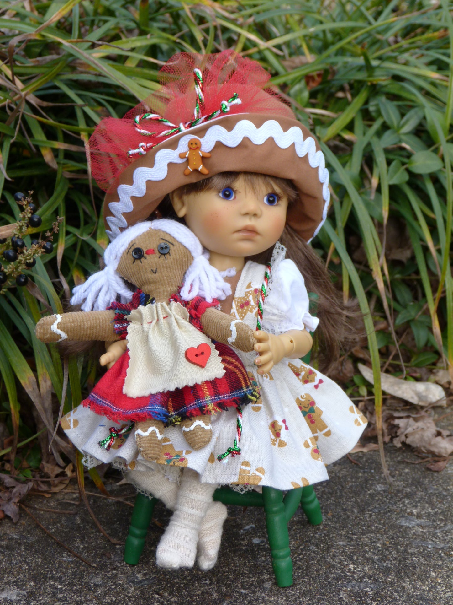Gingerbread Girl Outfit Handmade to fit 11 Inch Dumpling Meadowdoll