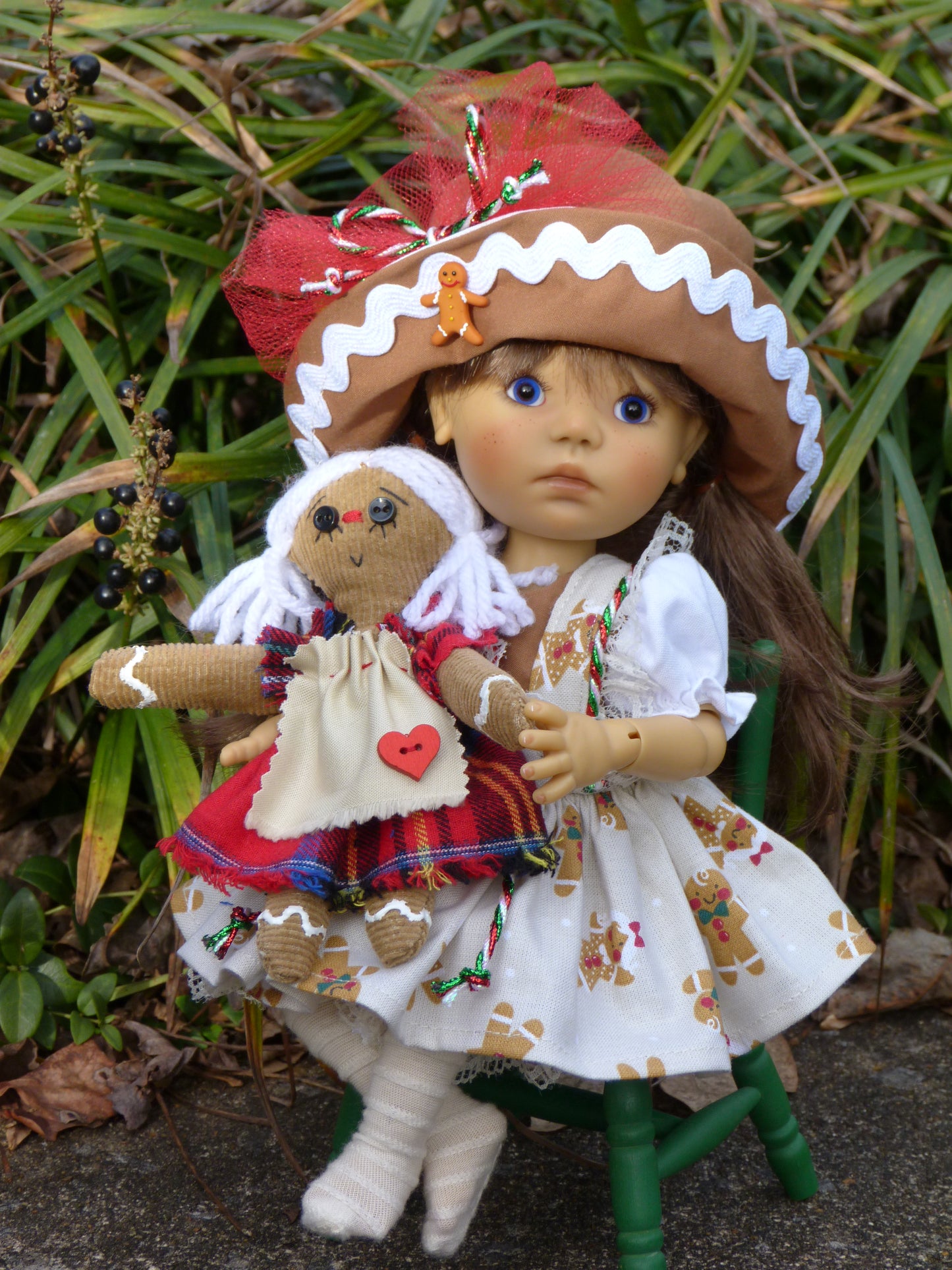 Gingerbread Girl Outfit Handmade to fit 11 Inch Dumpling Meadowdoll